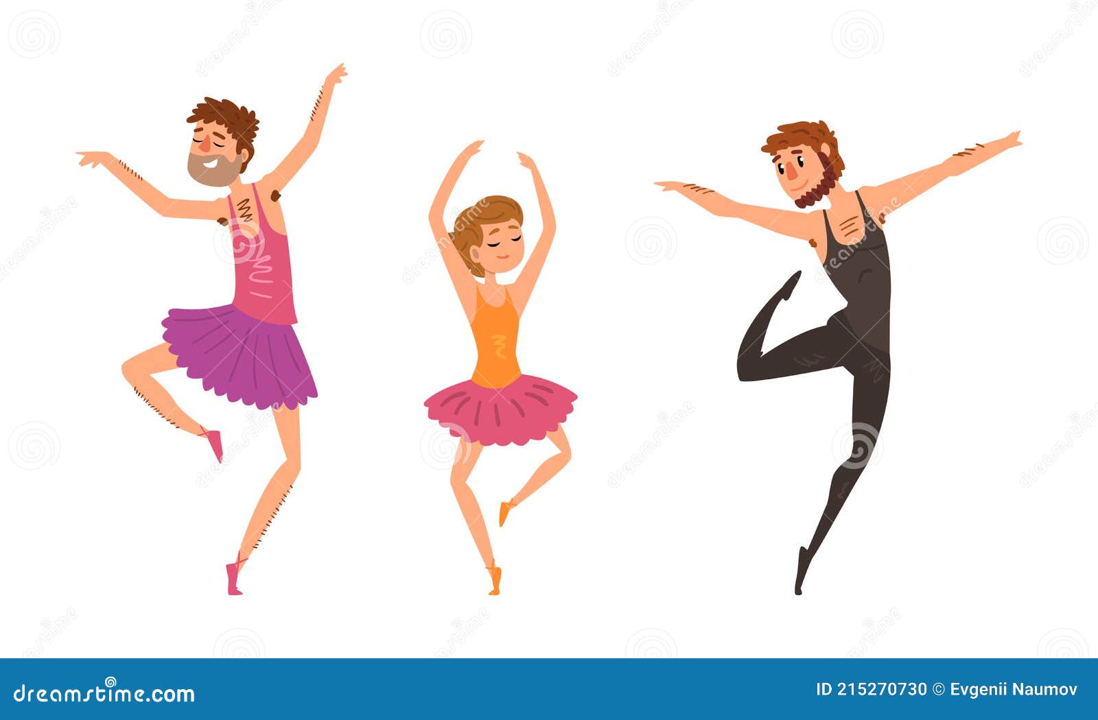 Funny People Dancing Wearing Tutu Dress Set Cartoon Vector Illustration I  Stock Vector - Illustration of little, pretty: 215270730