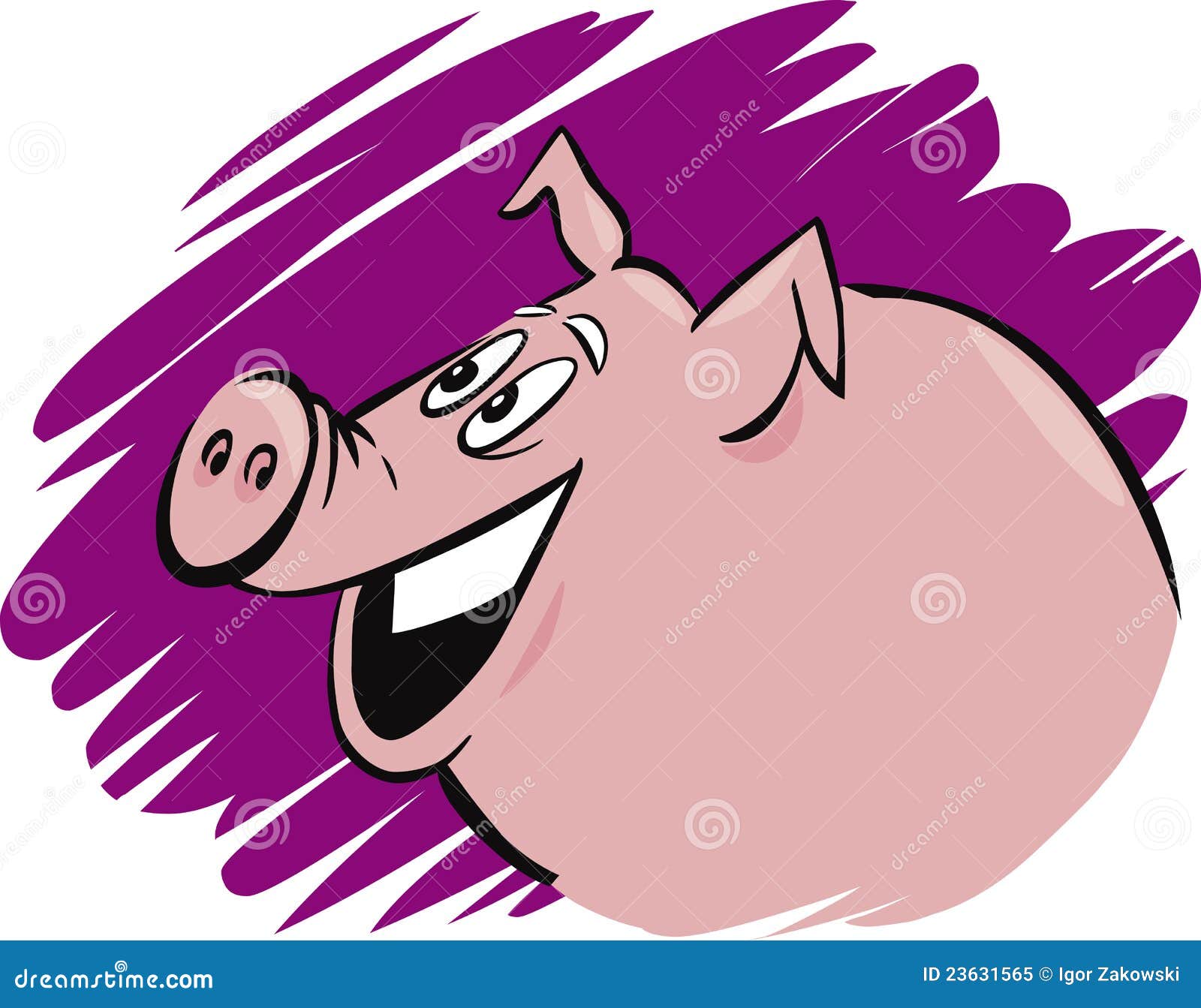 Funny pig stock vector. Illustration of cottage, drawing - 23631565