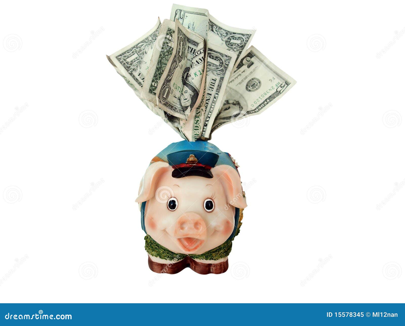 Funny piggy bank stock image. Image of bank, greenback 15578345