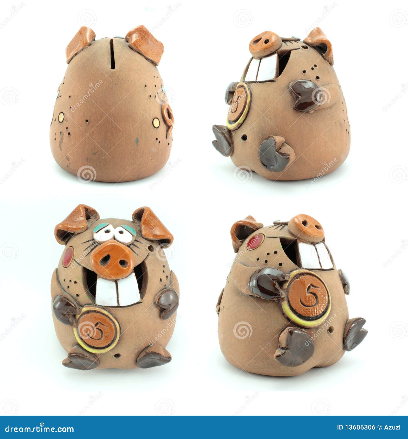 Funny Piggy Bank in 4 Foreshortened Stock Photo Image of business