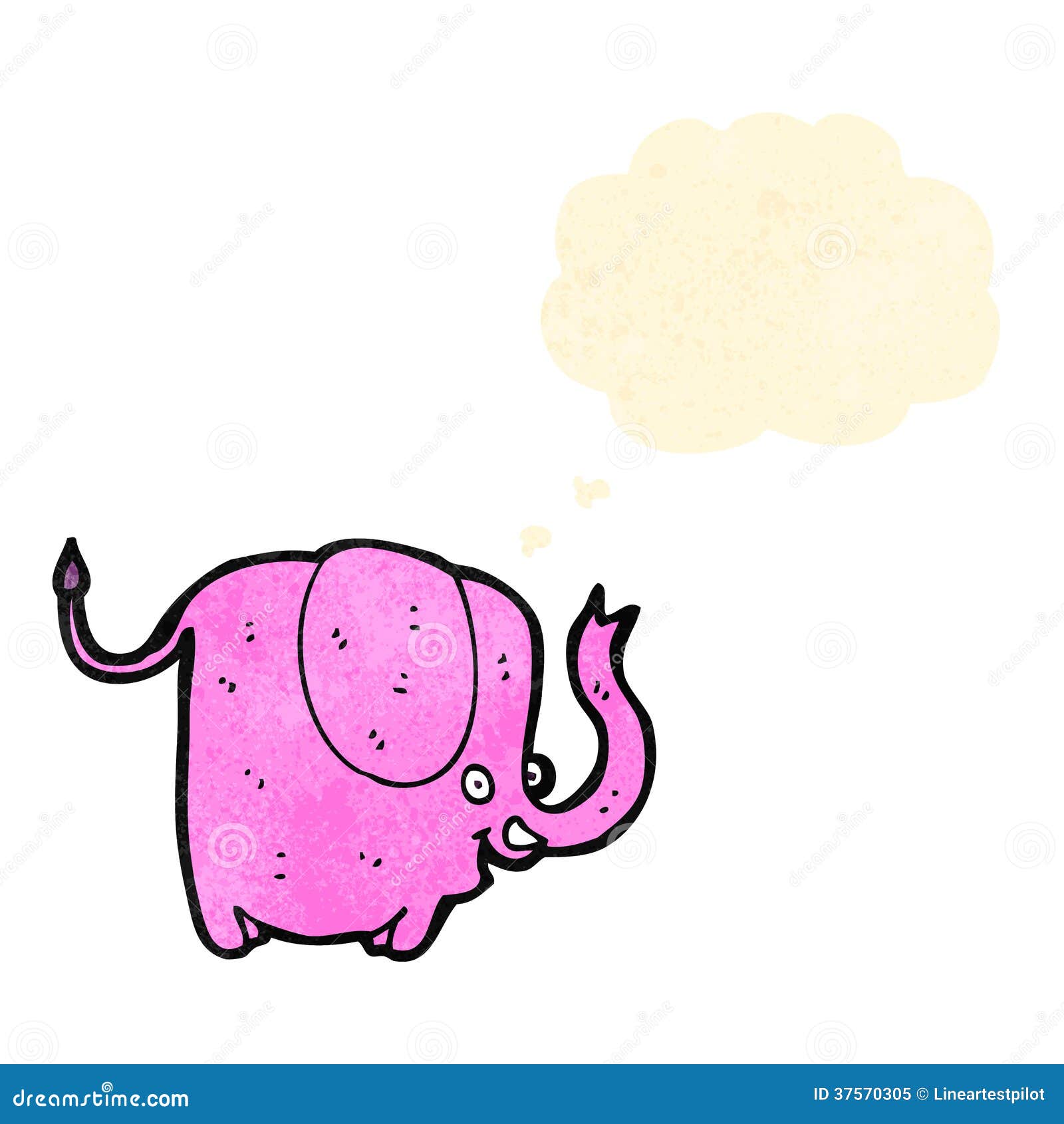 Funny Pink Elephant Cartoon Stock Vector - Illustration of textured ...