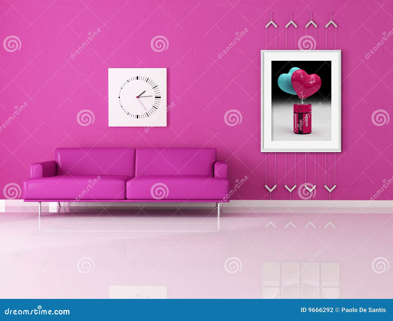 Funny pink living room stock illustration. Illustration of furniture -  9666292, image size:1600x1306