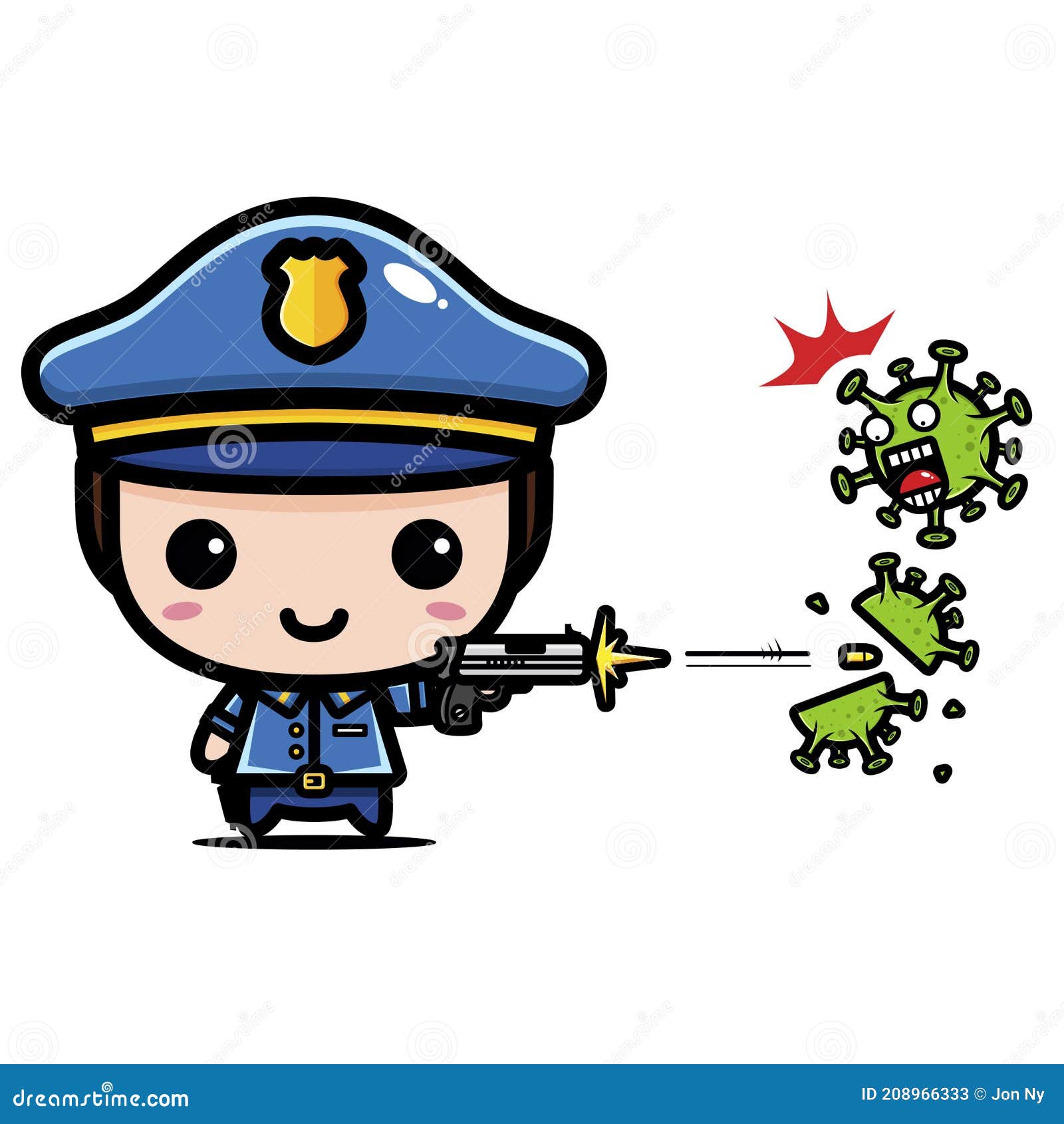 Funny Police Cartoon Characters Fight Virus with Gunfire Stock Vector - Illustration of person, face: 208966333 Funny Police Cartoon Characters Fight Virus with Gunfire Stock Vector - Illustration of person, face: 208966333