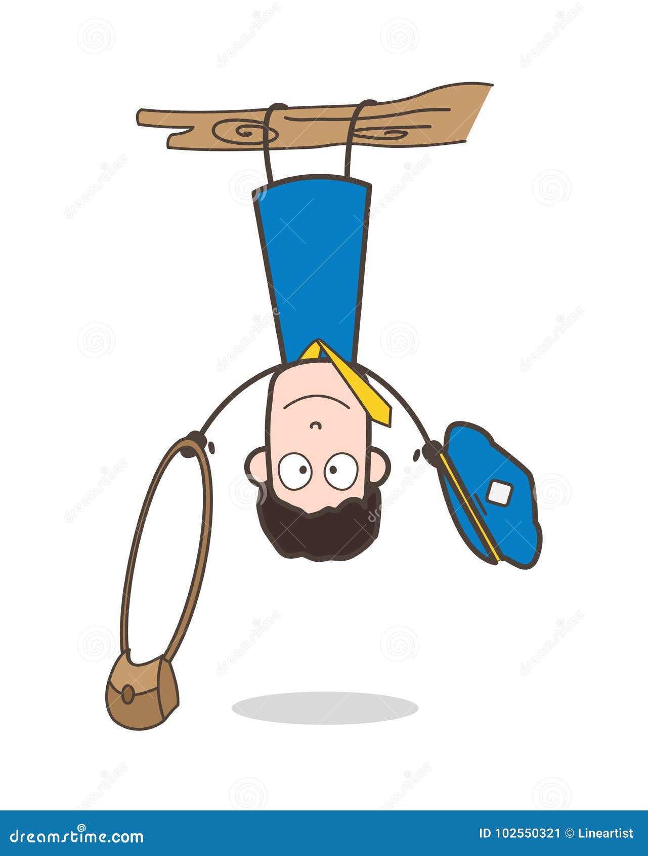 Funny Postman Character Hanging Upside Down on Branch Stock Illustration -  Illustration of courierservice, profession: 102550321