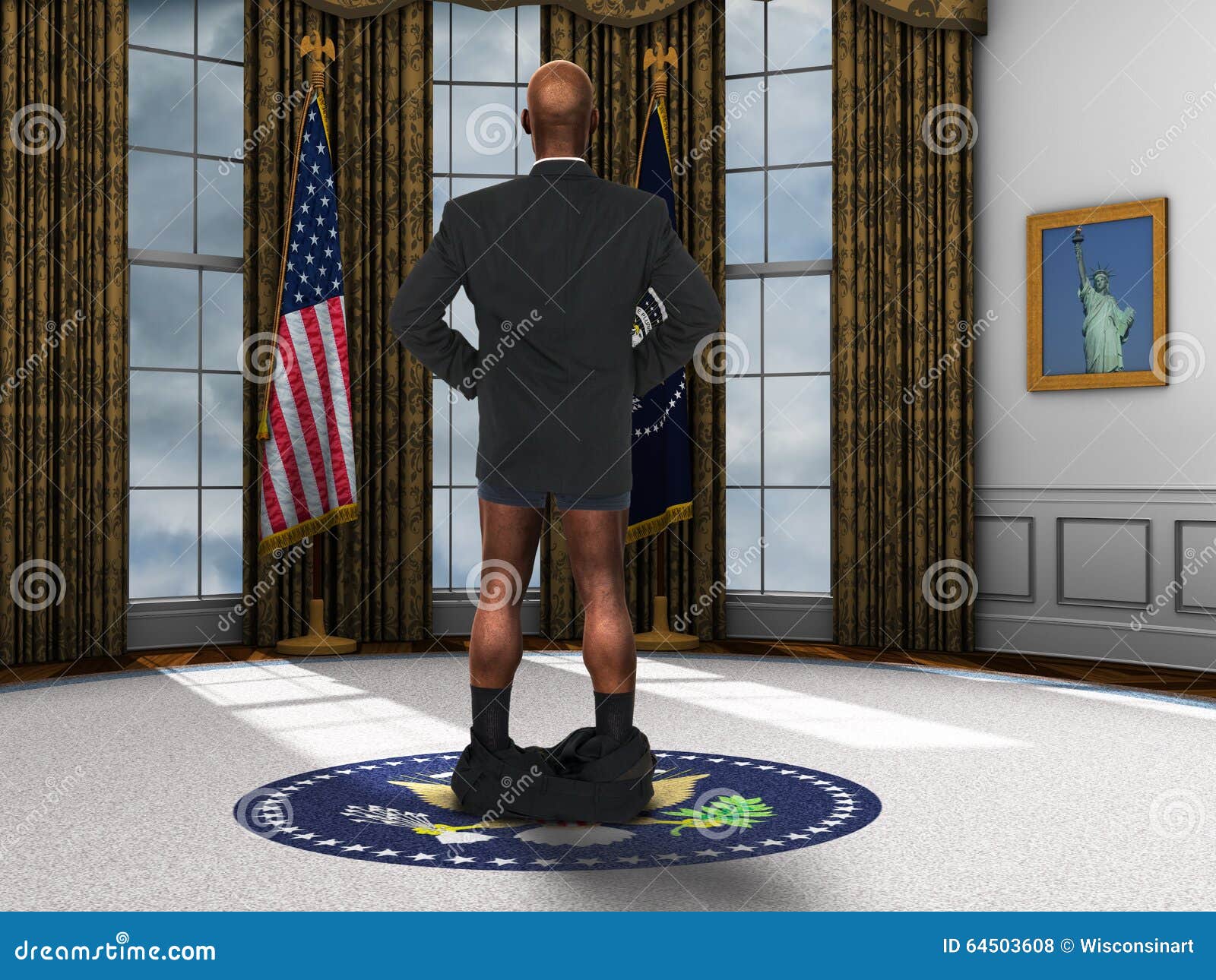 Funny President Barack Obama Spoof Stock Illustration - Illustration of  barack, oval: 64503608