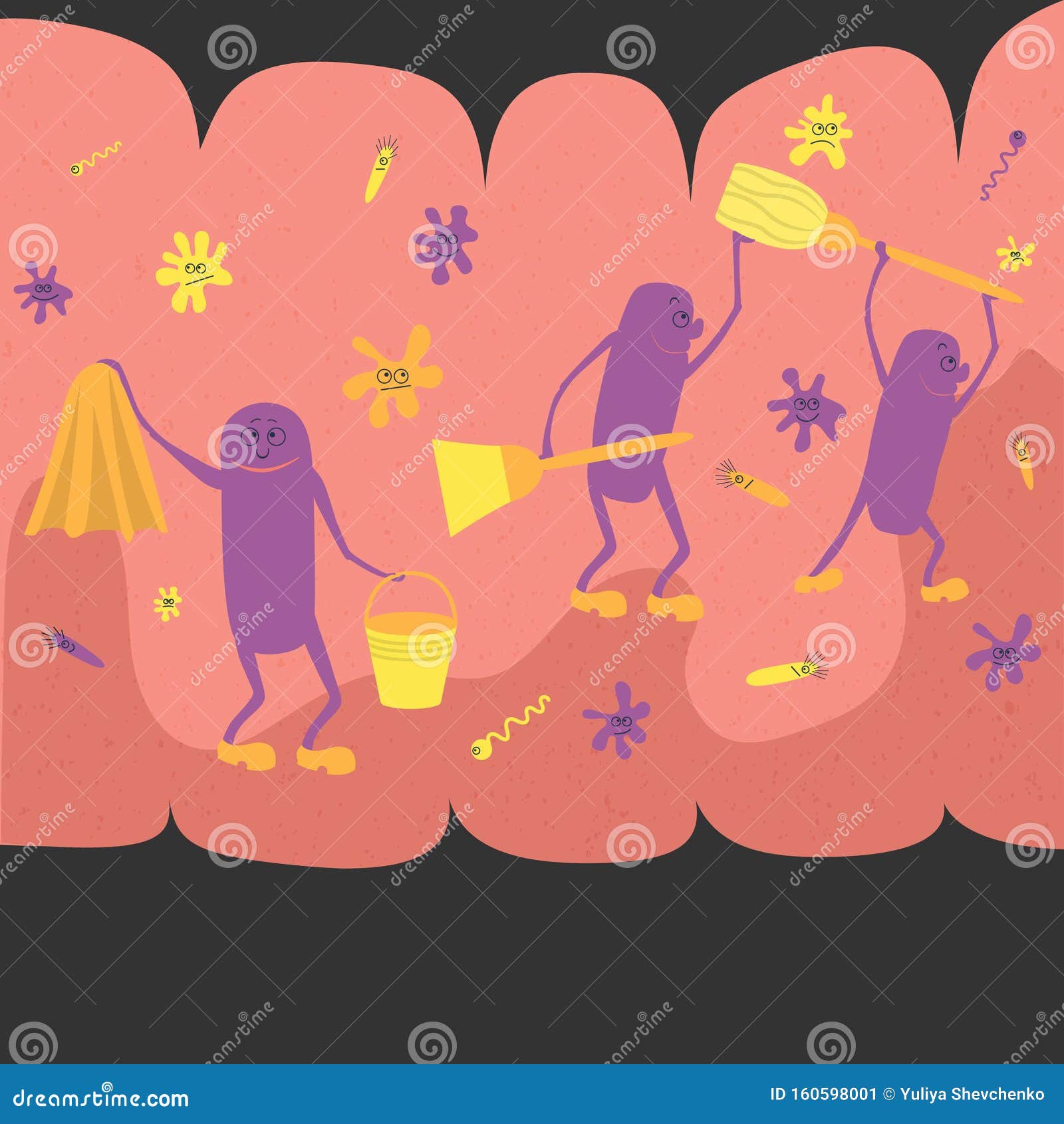 Funny Probiotic Characters Made As Cleaning Team Stock Vector - Illustration of bowel, biological: 160598001 Funny Probiotic Characters Made As Cleaning Team Stock Vector - Illustration of bowel, biological: 160598001