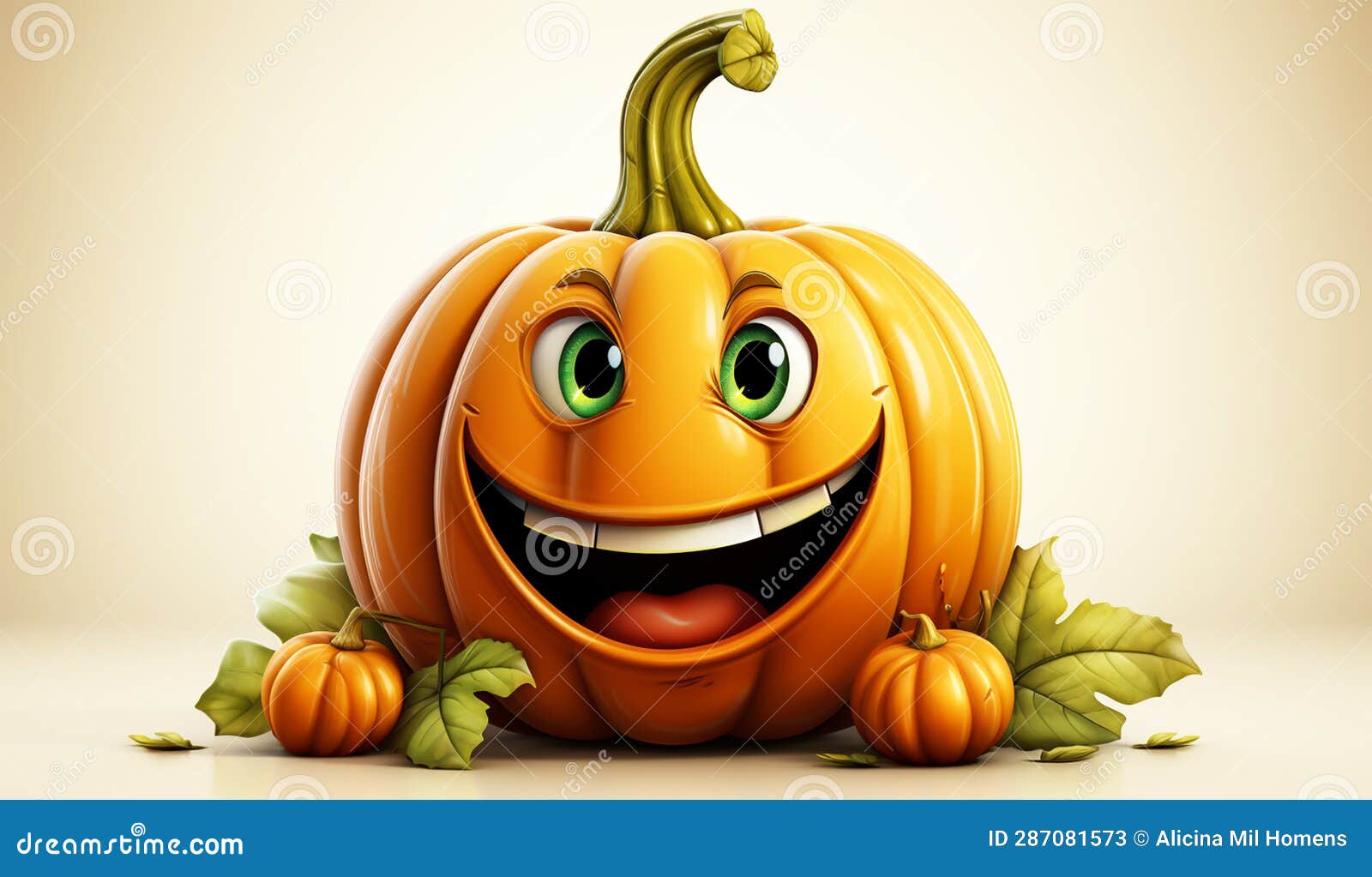 Funny Pumpkin with Smiling Face. AI Generated Stock Illustration ...