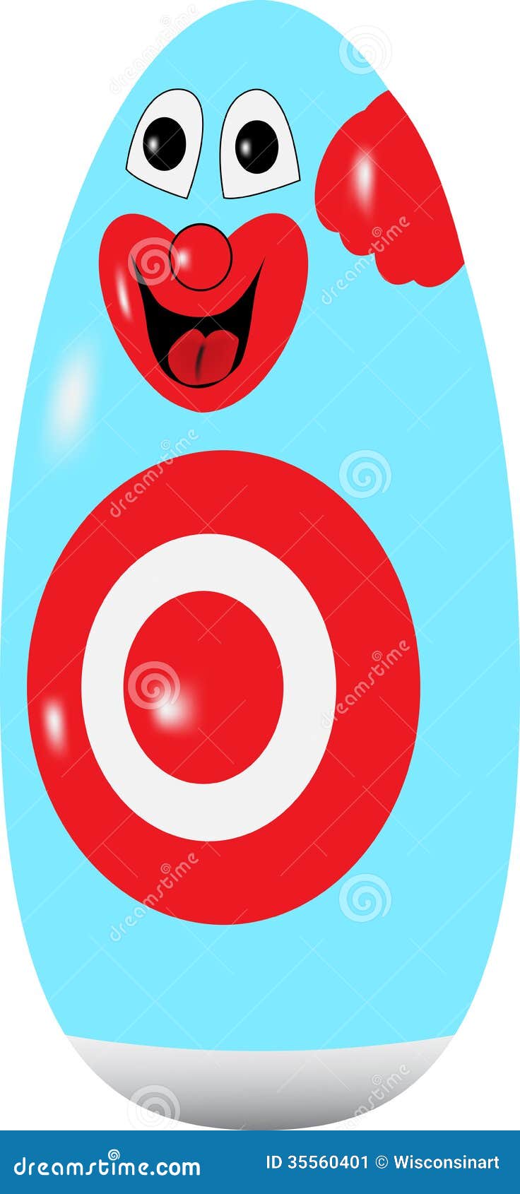 Funny Punching Bag Clown Vector Illustration Stock Vector