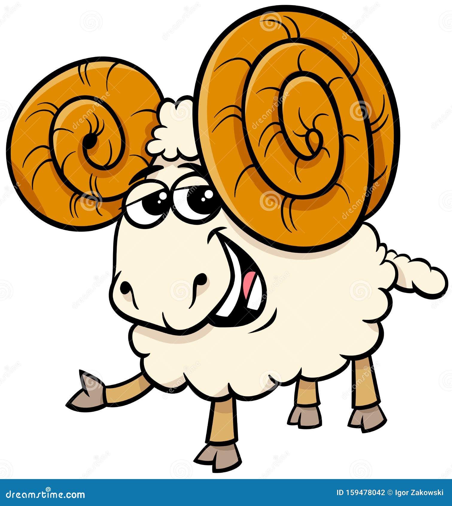 Funny Ram Animal Cartoon Character Stock Vector ...