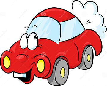 Funny red car cartoon stock vector. Illustration of white - 42961192