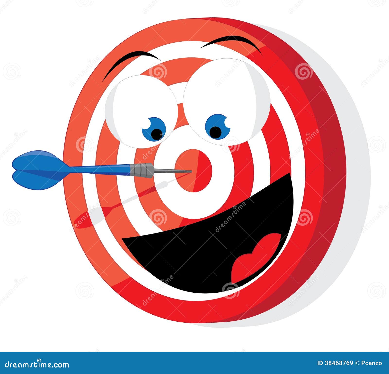 Funny Red And White Darts Target Stock Vector Image 38468769