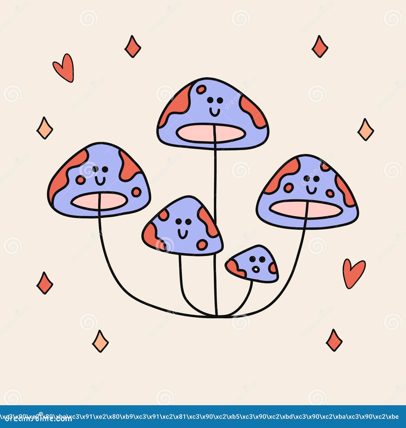 Funny Retro Sticker of Groovy Mushroom with Eyes. Vintage Cartoon 60s