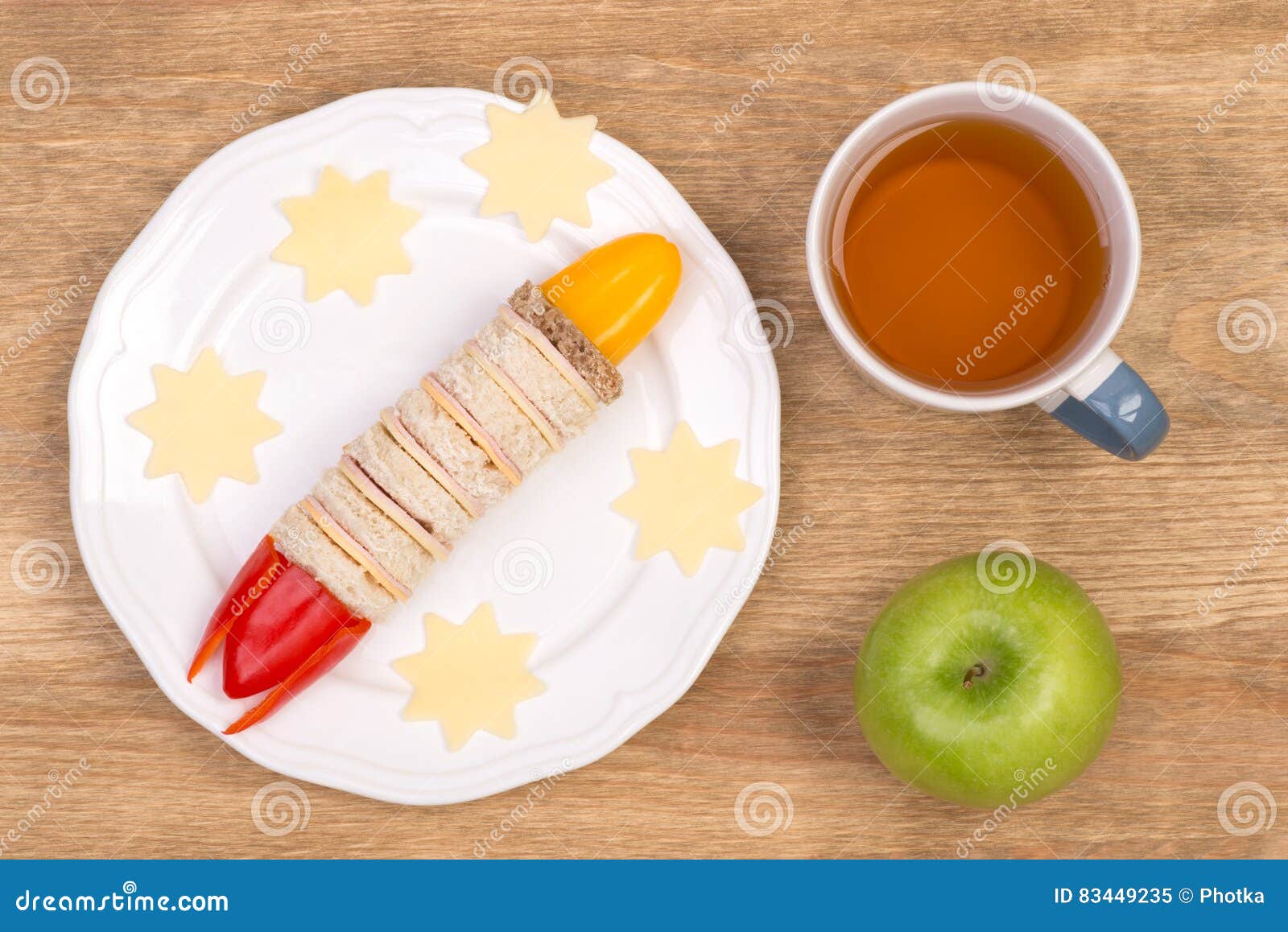 Funny Sandwich for Kids in Shape of a Rocket Stock Image - Image of ...