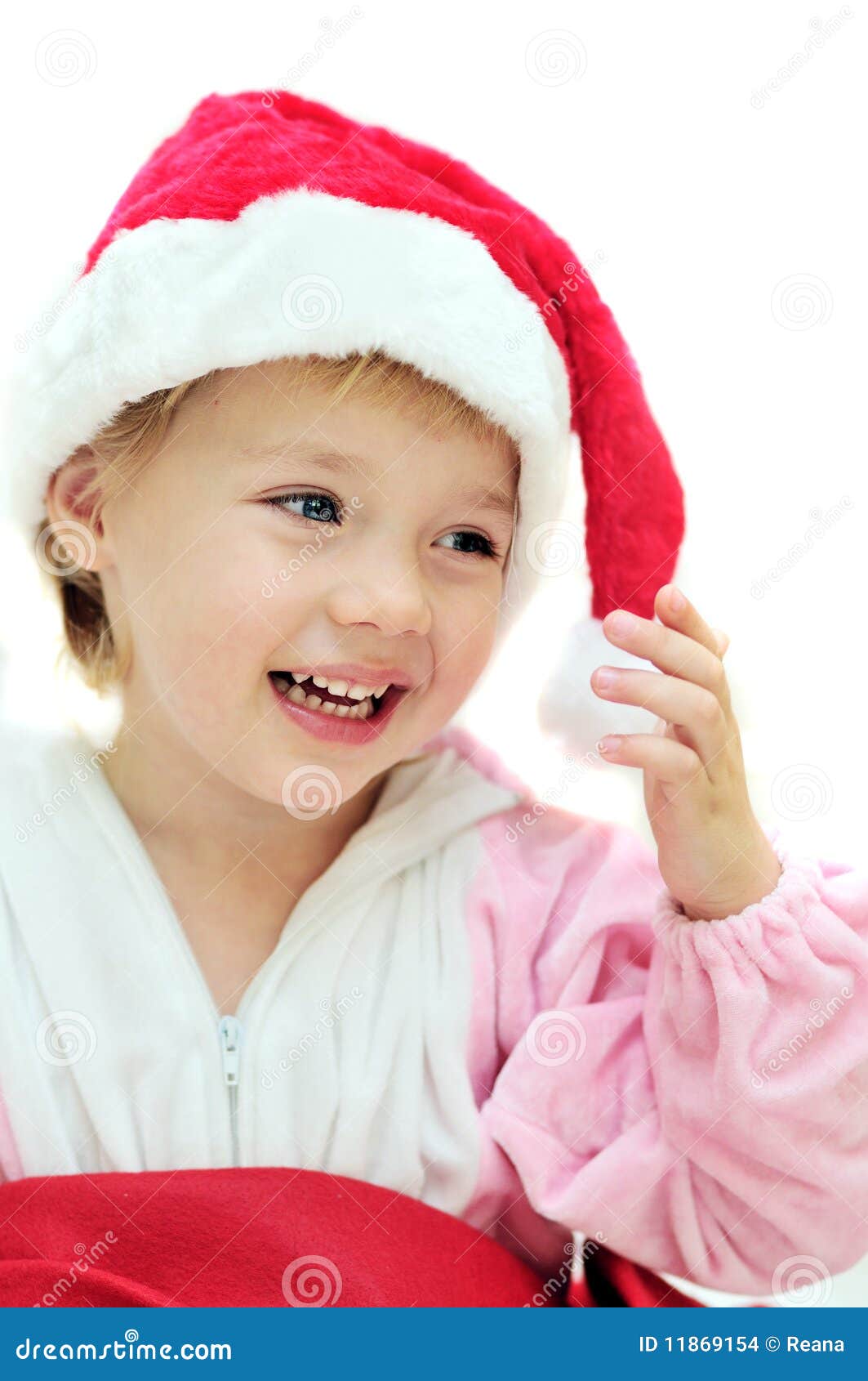 Funny Santa girl stock photo. Image of december, holiday - 11869154
