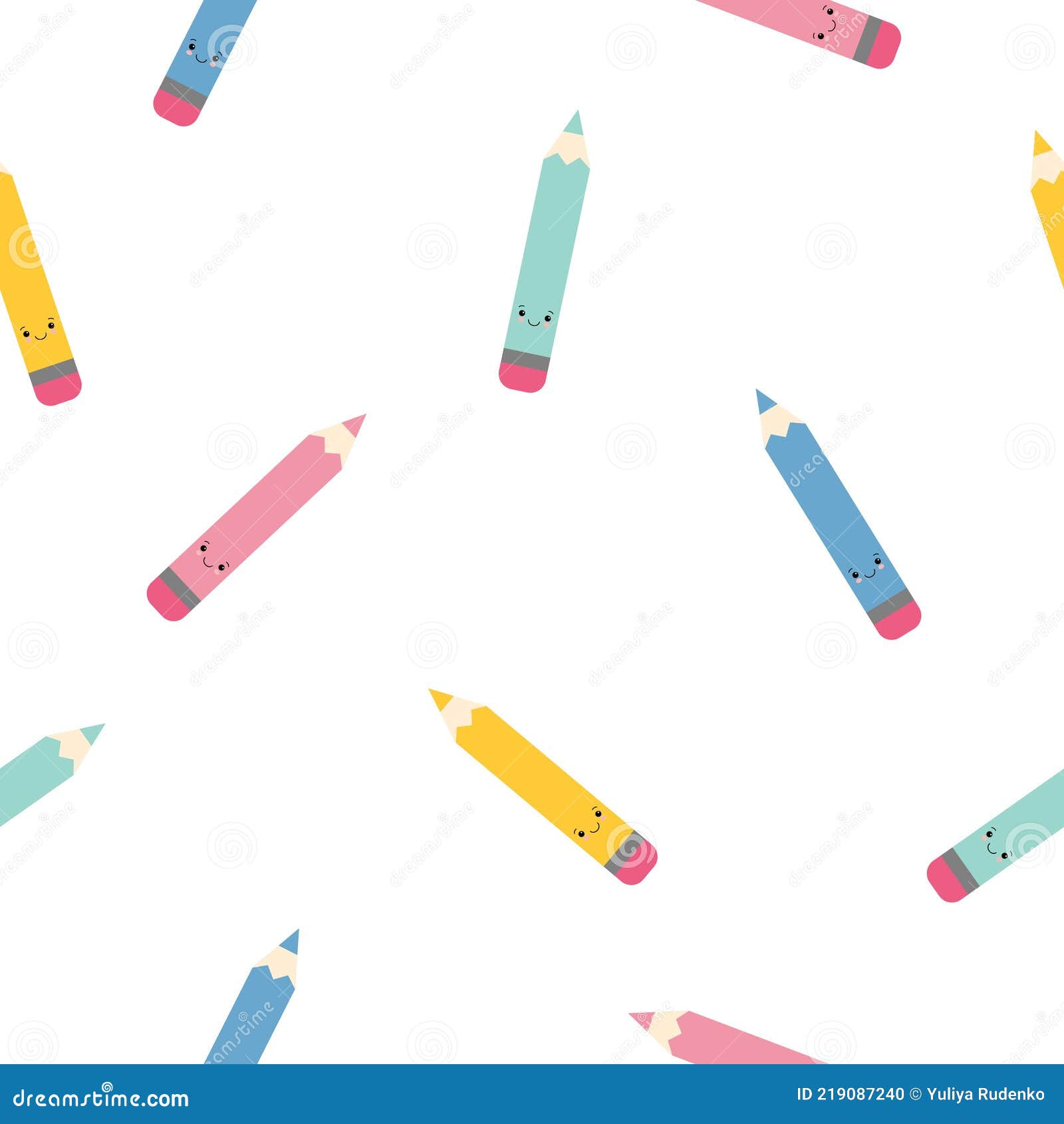 Funny Seamless Pattern with with Cartoon Cute Pencils. Back To School Background. Kawaii Style Stock Vector - Illustration of cheerful, simple: 219087240 Funny Seamless Pattern with with Cartoon Cute Pencils. Back To School Background. Kawaii Style Stock Vector - Illustration of cheerful, simple: 219087240