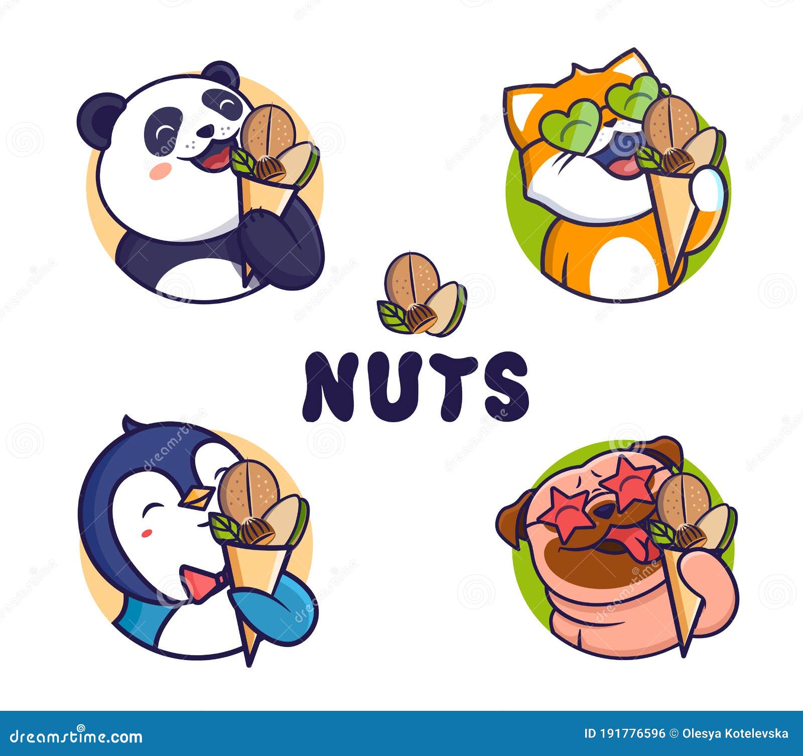 Dried Fruits And Nuts Cartoon