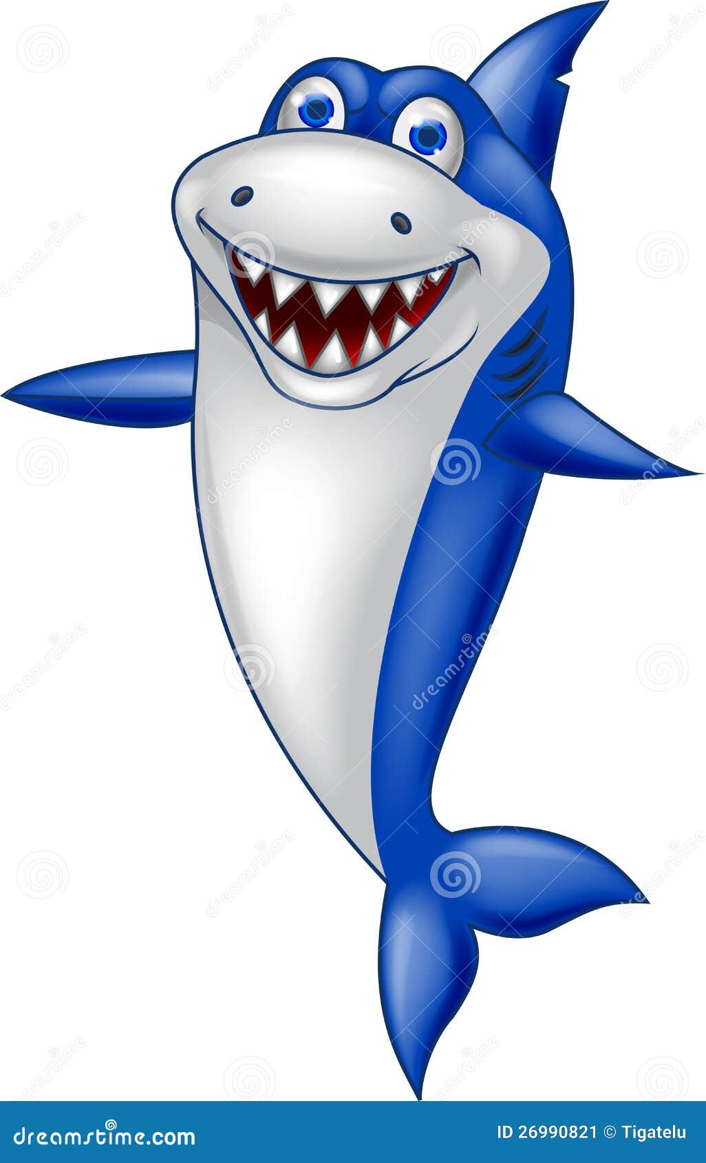 Funny shark cartoon stock vector. Illustration of nature - 26990821