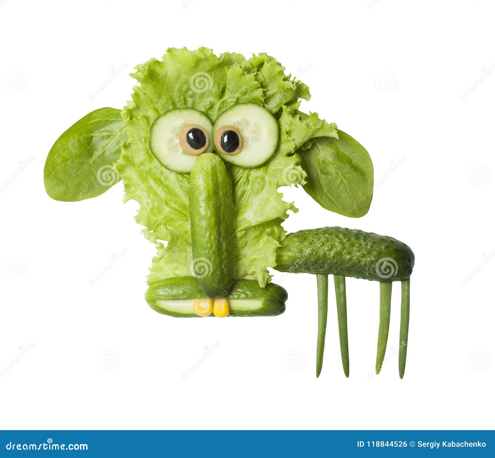 funny sheep made with fresh green vegetables