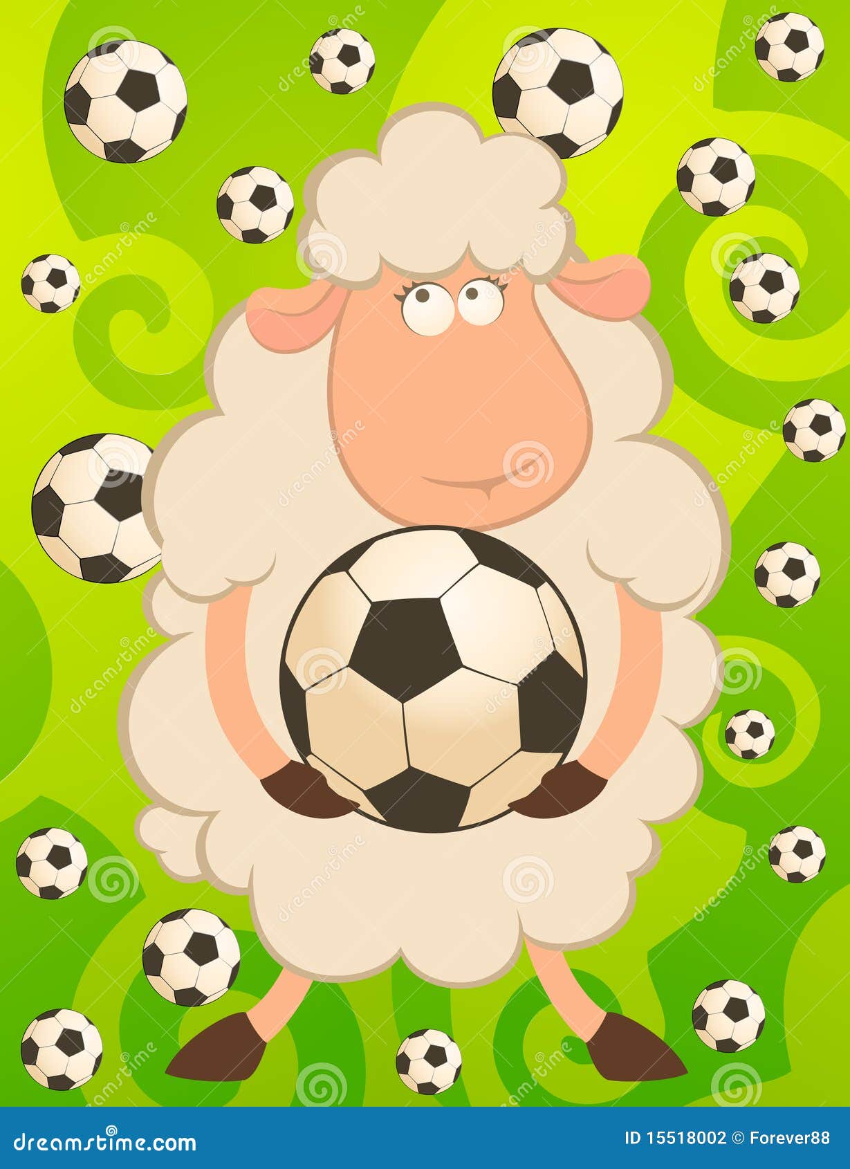 Funny Sheep Play In Football Stock Vector Illustration of animal