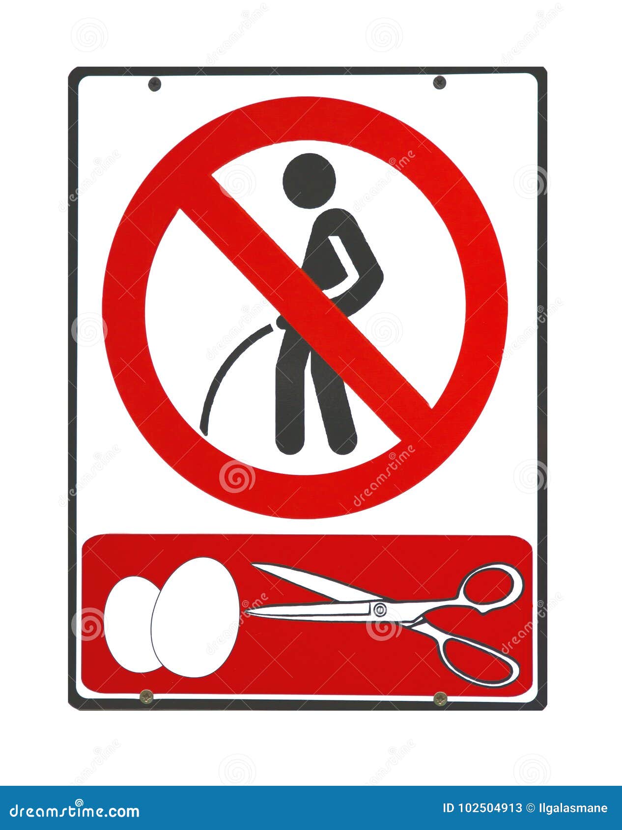 Funny Sign Seen in Latvia - Universal Sign for No Peeing in Street Stock  Illustration - Illustration of caution, notice: 102504913