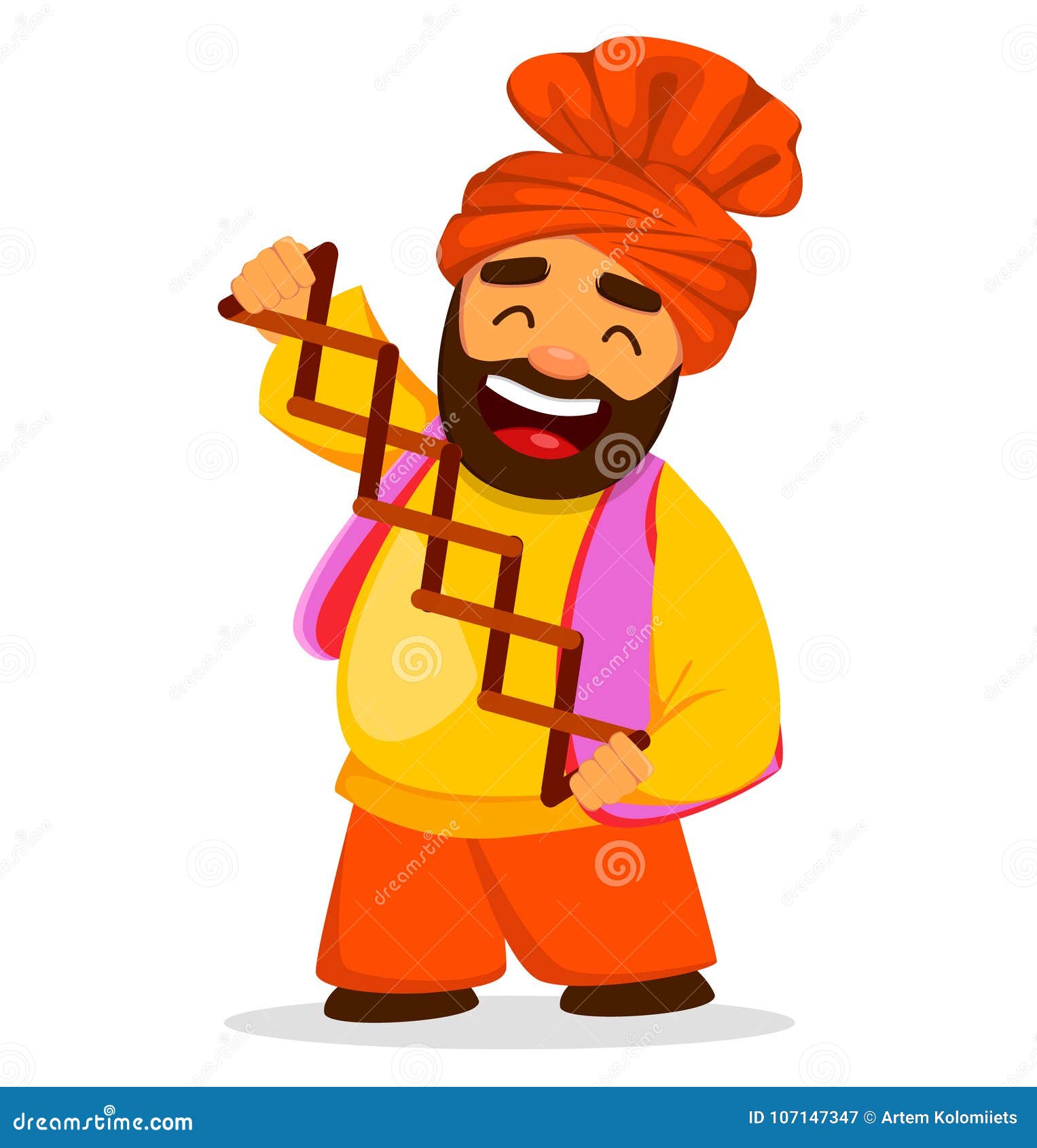 Funny Sikh Man, Cartoon Character. Stock Vector - Illustration of makar,  folk: 107147347