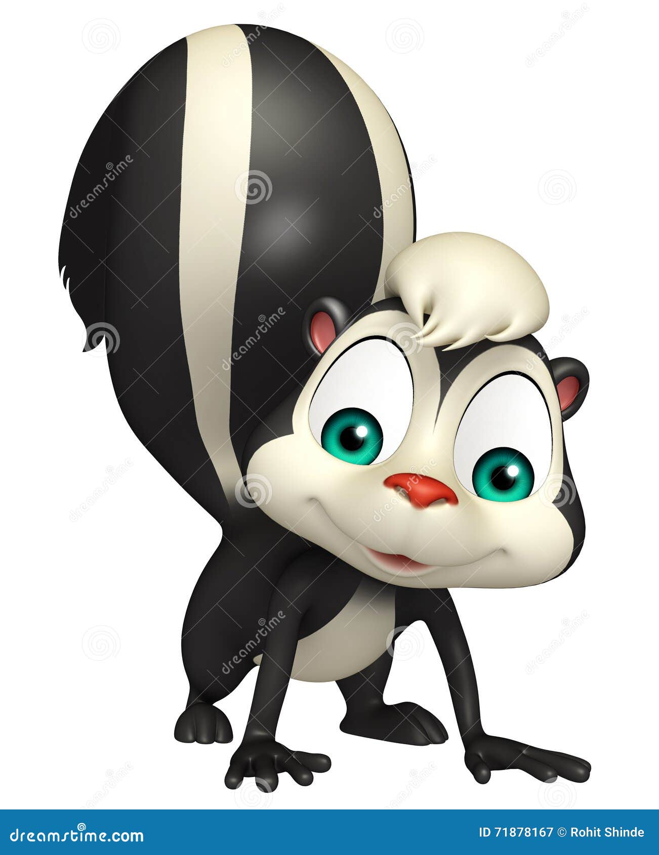 Funny Skunk Cartoon Character Stock Illustration - Illustration of life ...