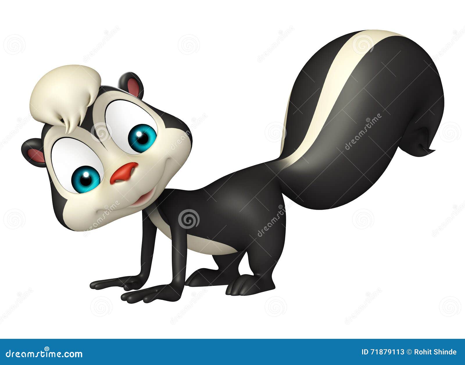 Funny Skunk Cartoon Character Stock Illustration - Illustration of ...