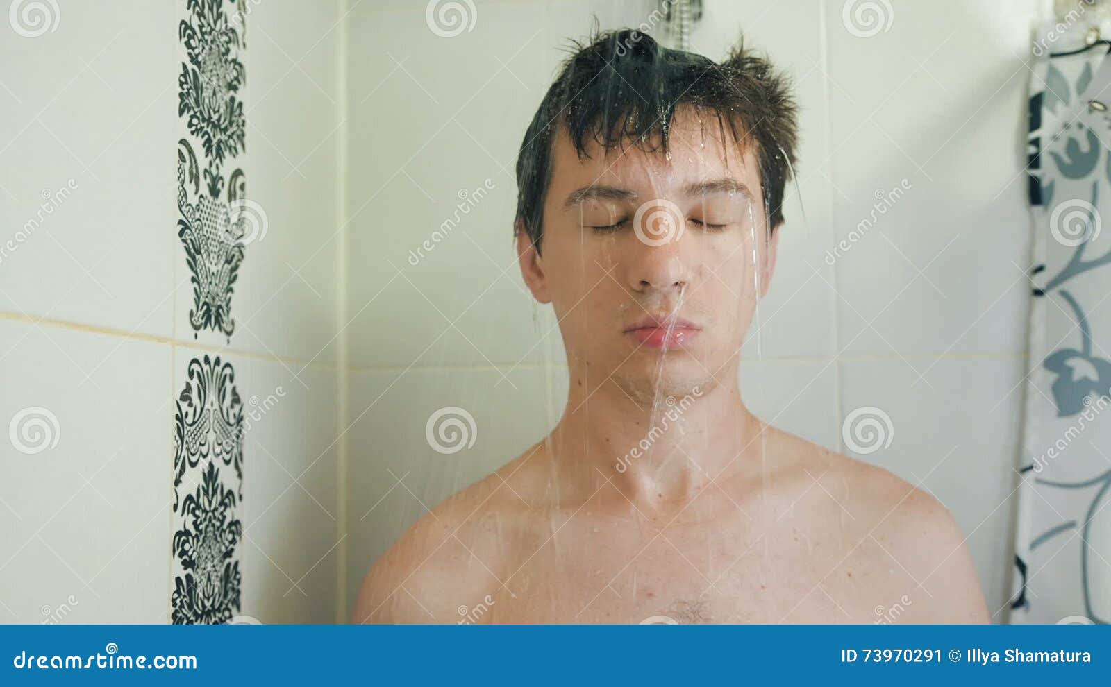 Funny Sleeping Man Taking a Shower Stock Video Video of slumber