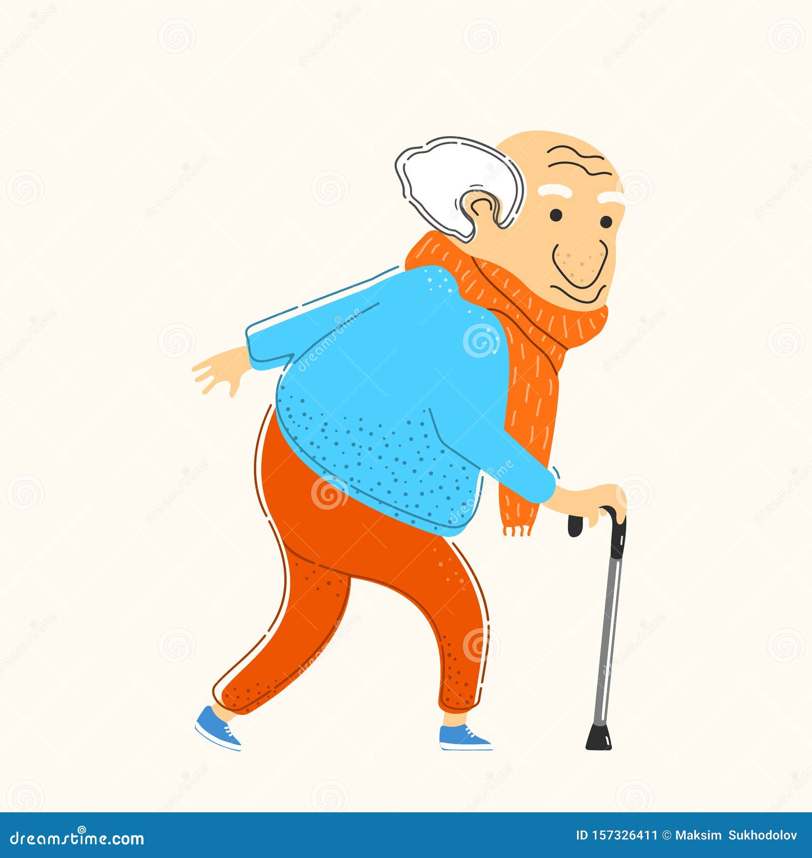 Funny and Smiling Grandfather is Senior Citizen Stock Vector - Illustration  of lifestyle, character: 157326411