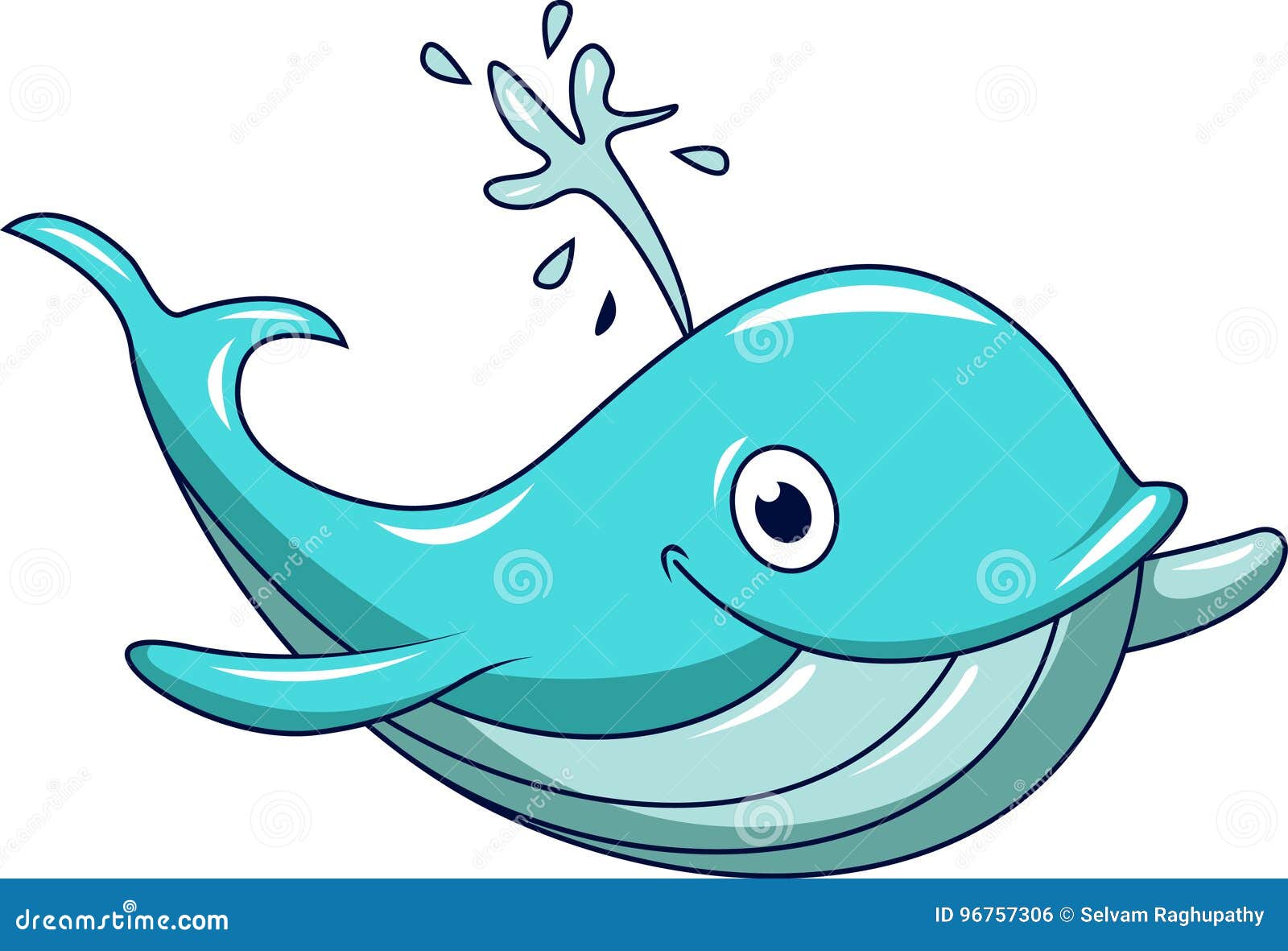 Funny smiling wale stock vector. Illustration of isolated - 96757306