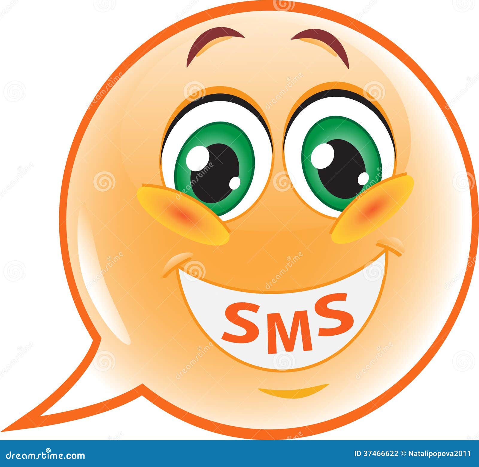 Funny Sms Smile Speech Bubble Stock Vector - Illustration of glossy,  character: 37466622