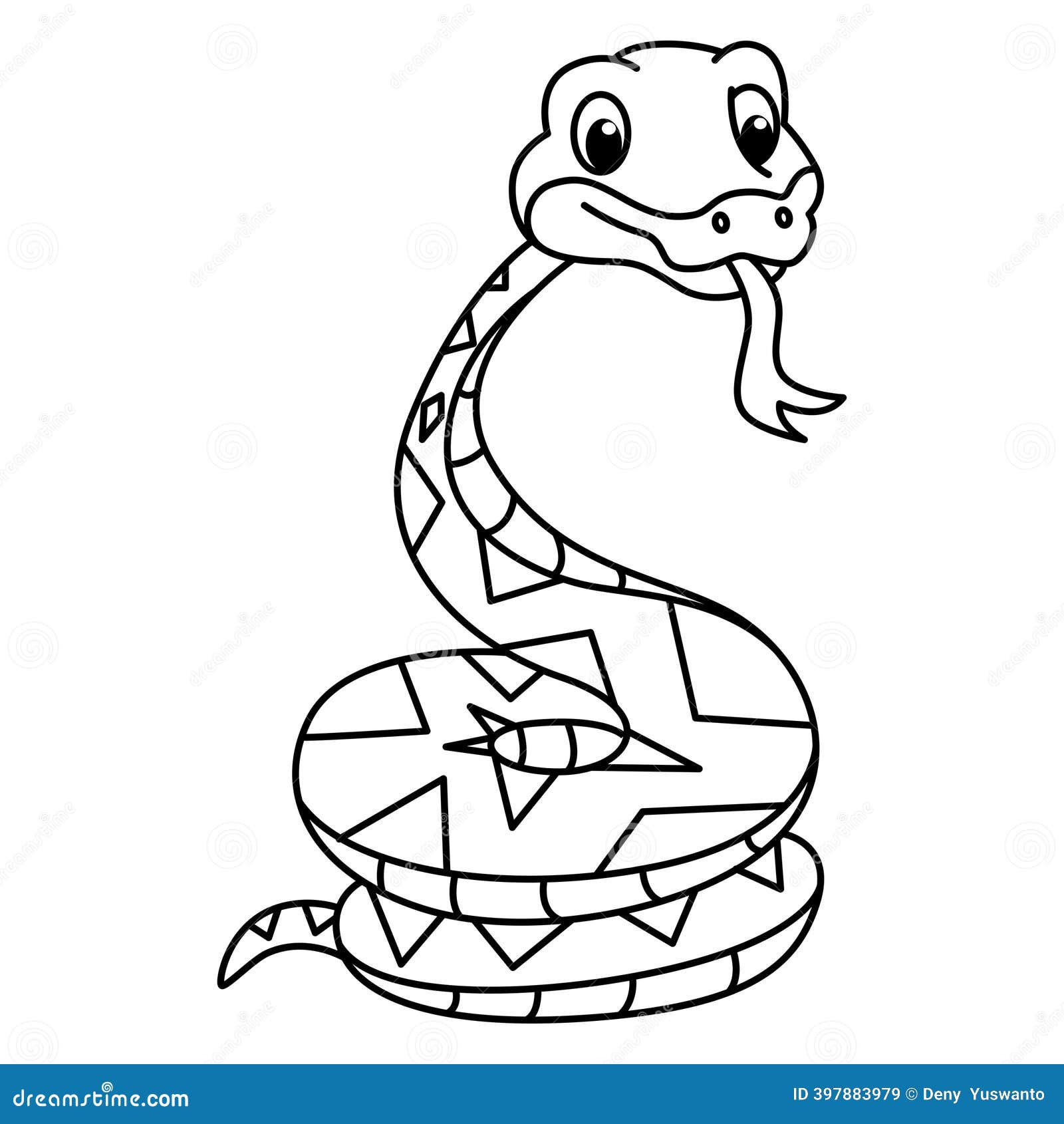 Funny Snake Cartoon Coloring Page Stock Vector - Illustration of snake,  tail: 397883979, image size:1600x1690