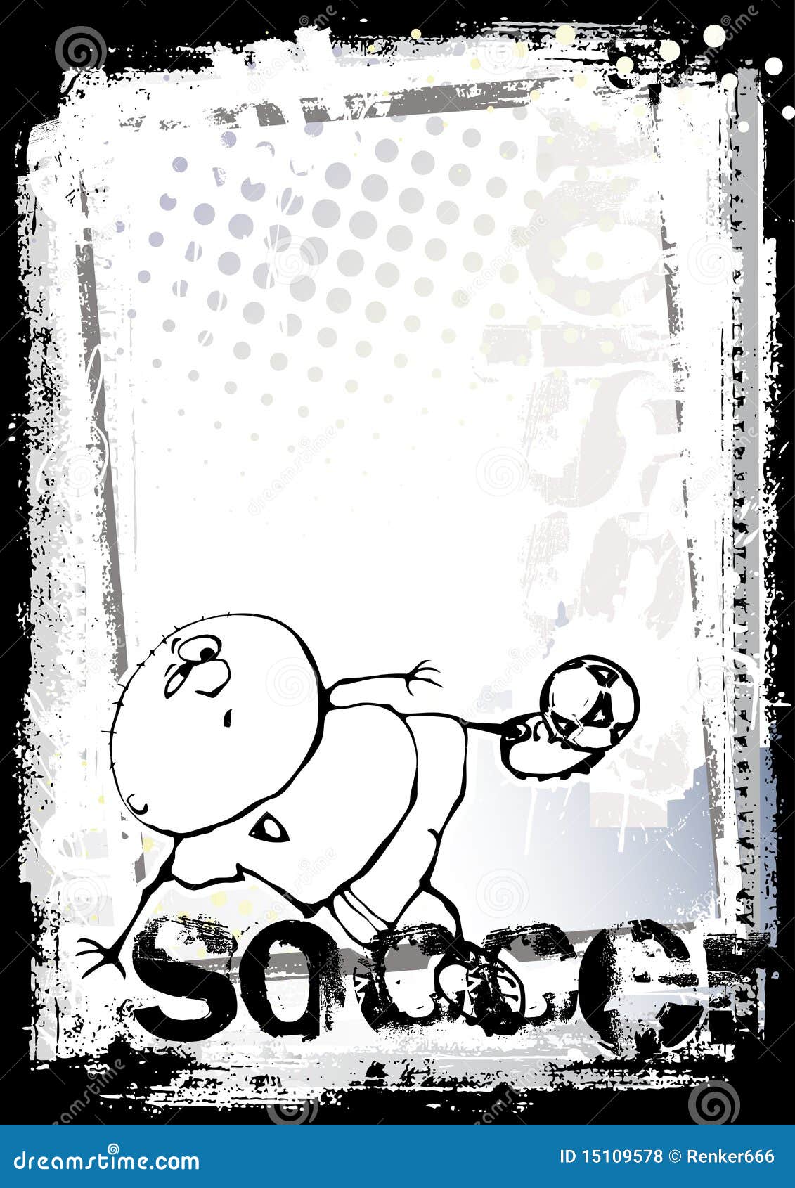 Funny Soccer Poster Background 2 Stock Vector Illustration of dust