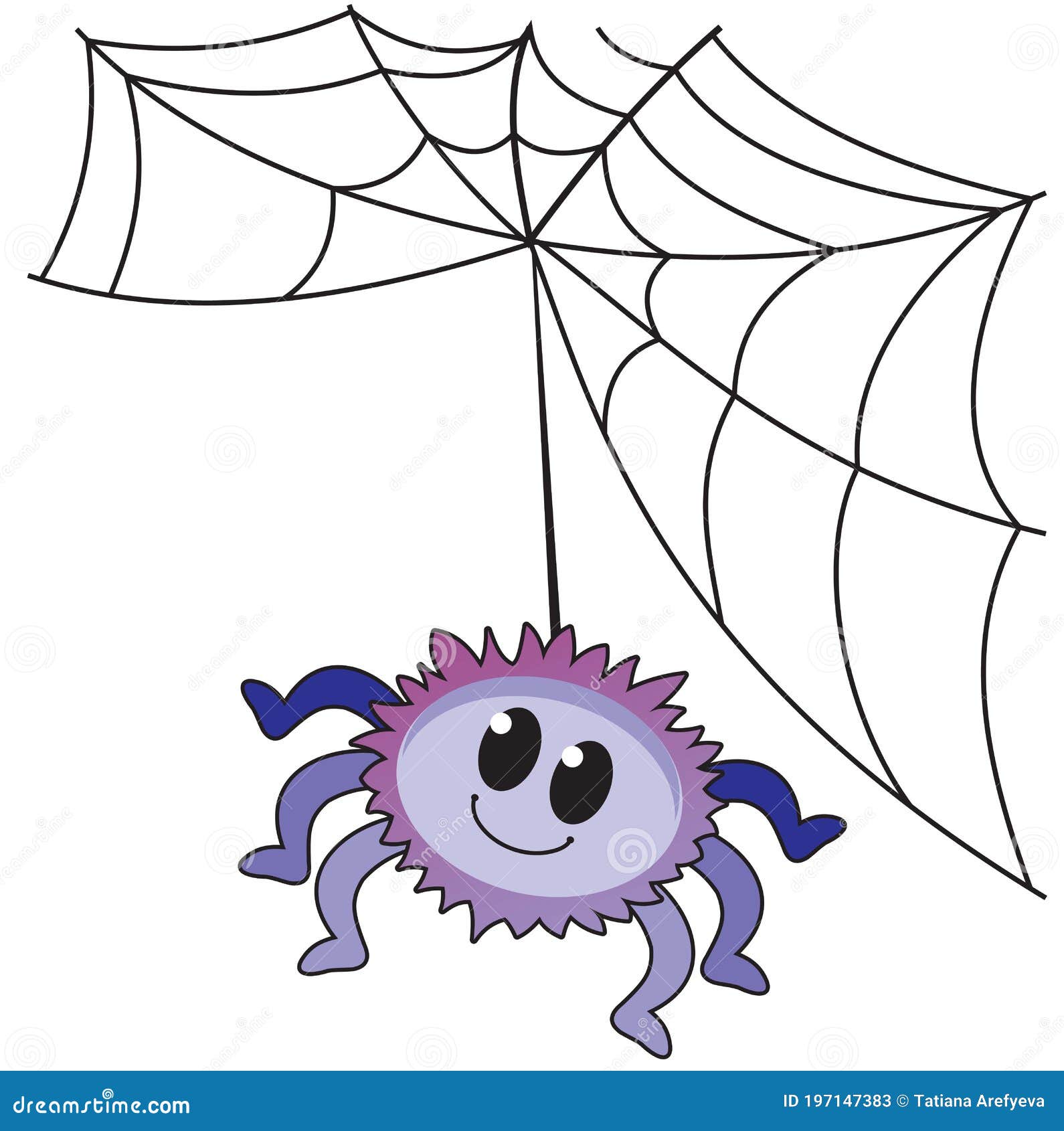 Funny Spider, Web, Children`s Vector Illustration Stock Vector - Illustration of decoration, greeting: 197147383 Funny Spider, Web, Children`s Vector Illustration Stock Vector - Illustration of decoration, greeting: 197147383