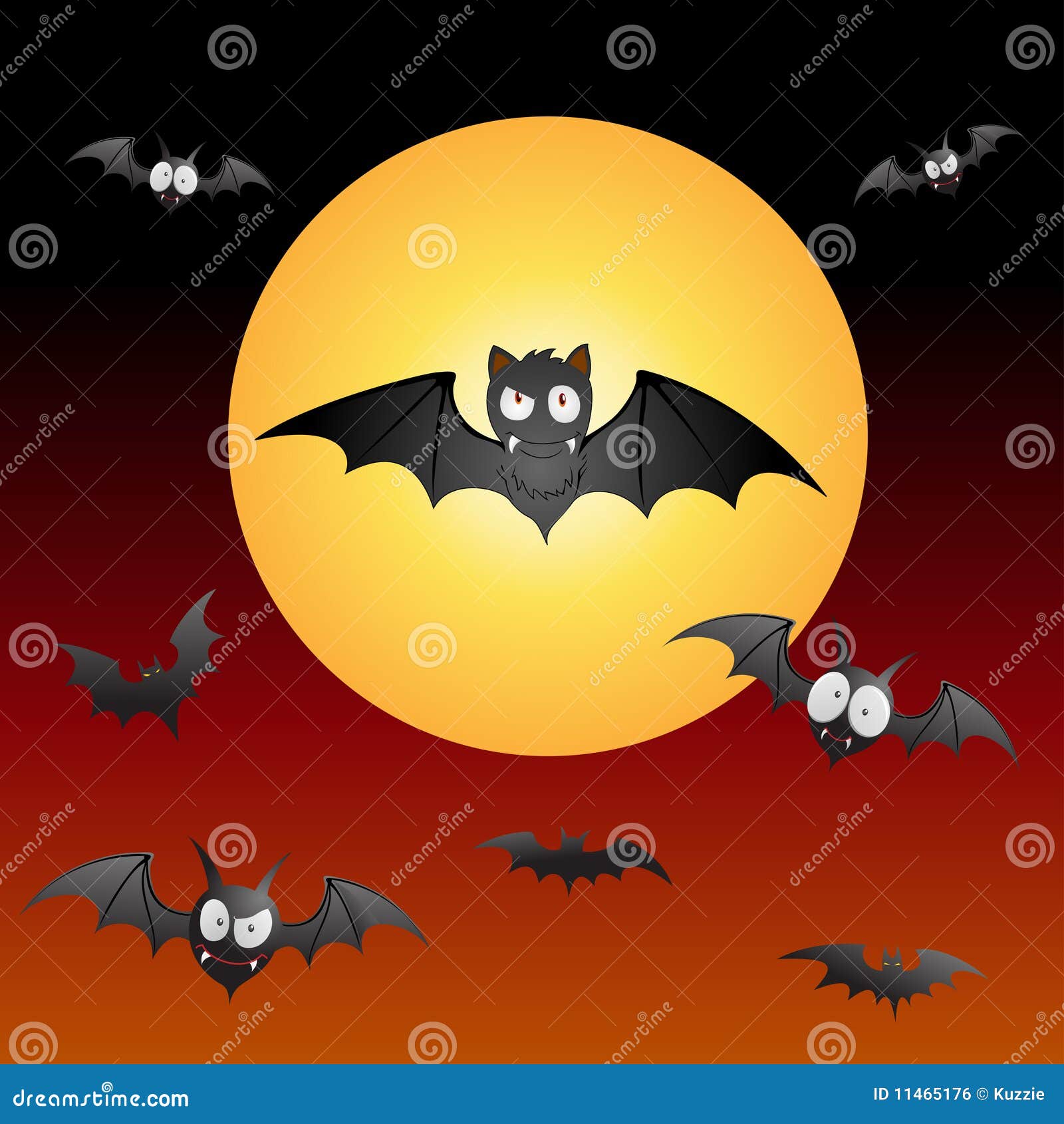 Funny and spooky Bats stock vector. Illustration of silhouette 11465176