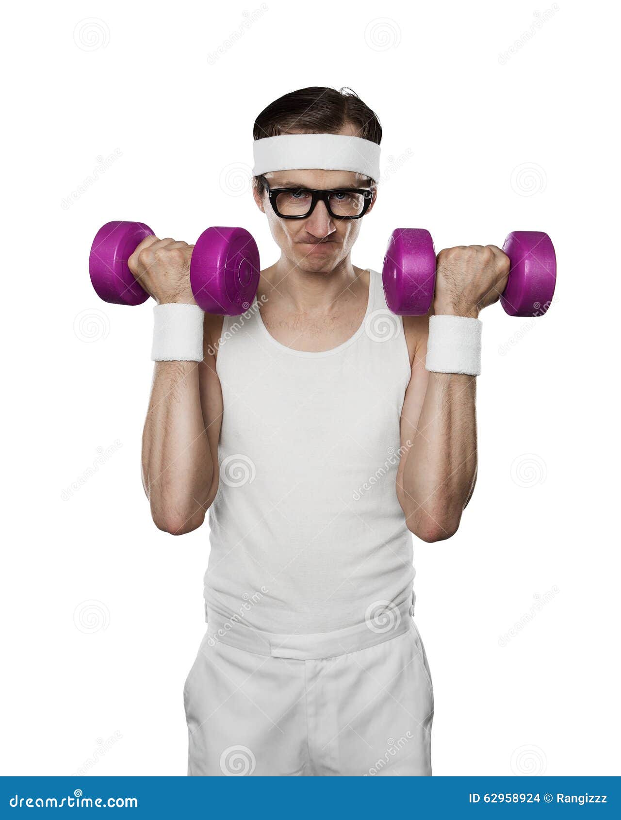 Funny sport nerd stock photo. Image of body, bicep, angry - 62958924