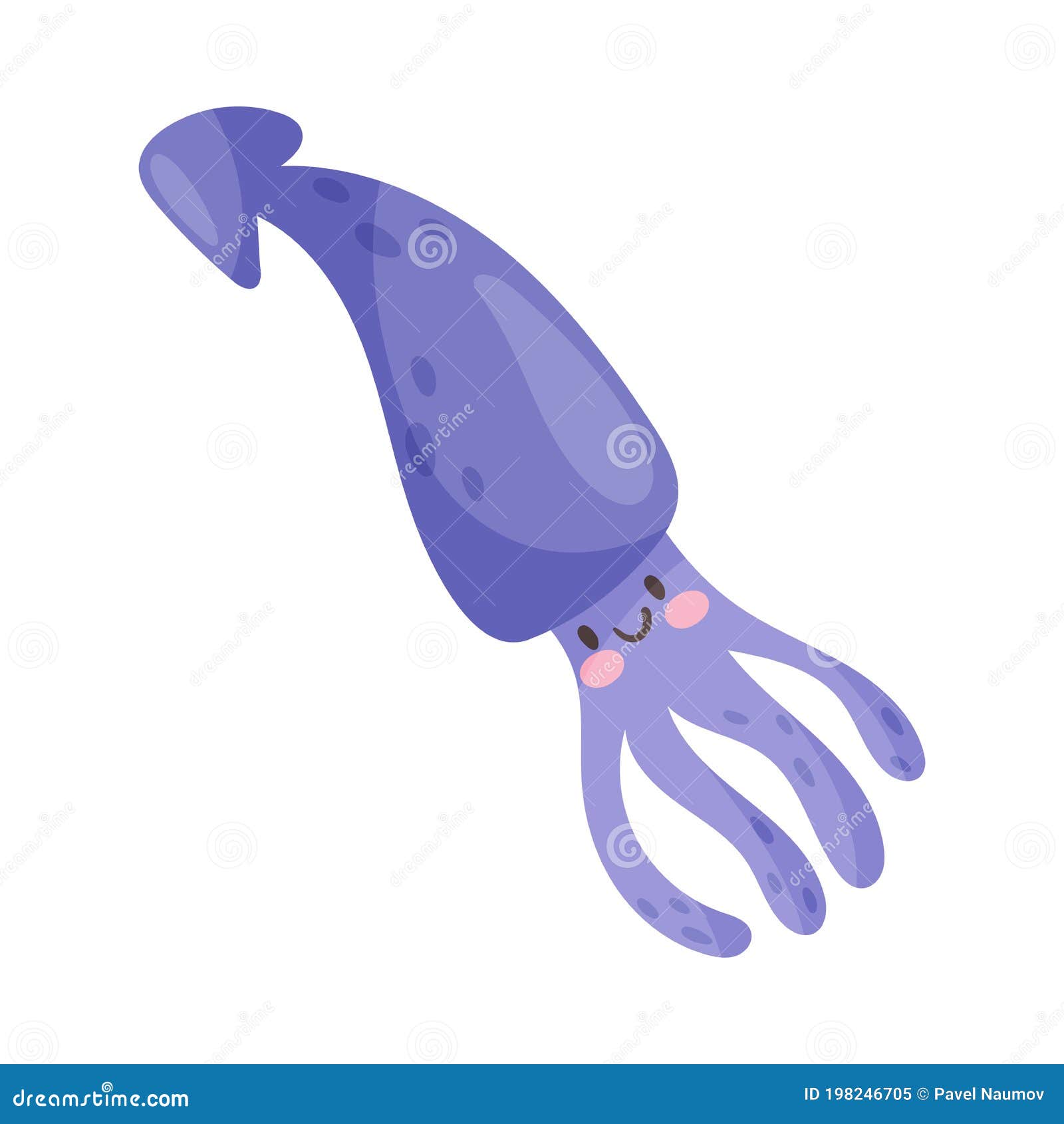 Funny Squid with Tentacles As Sea Animal Floating Underwater Vector  Illustration Stock Vector - Illustration of fauna, floating: 198246705