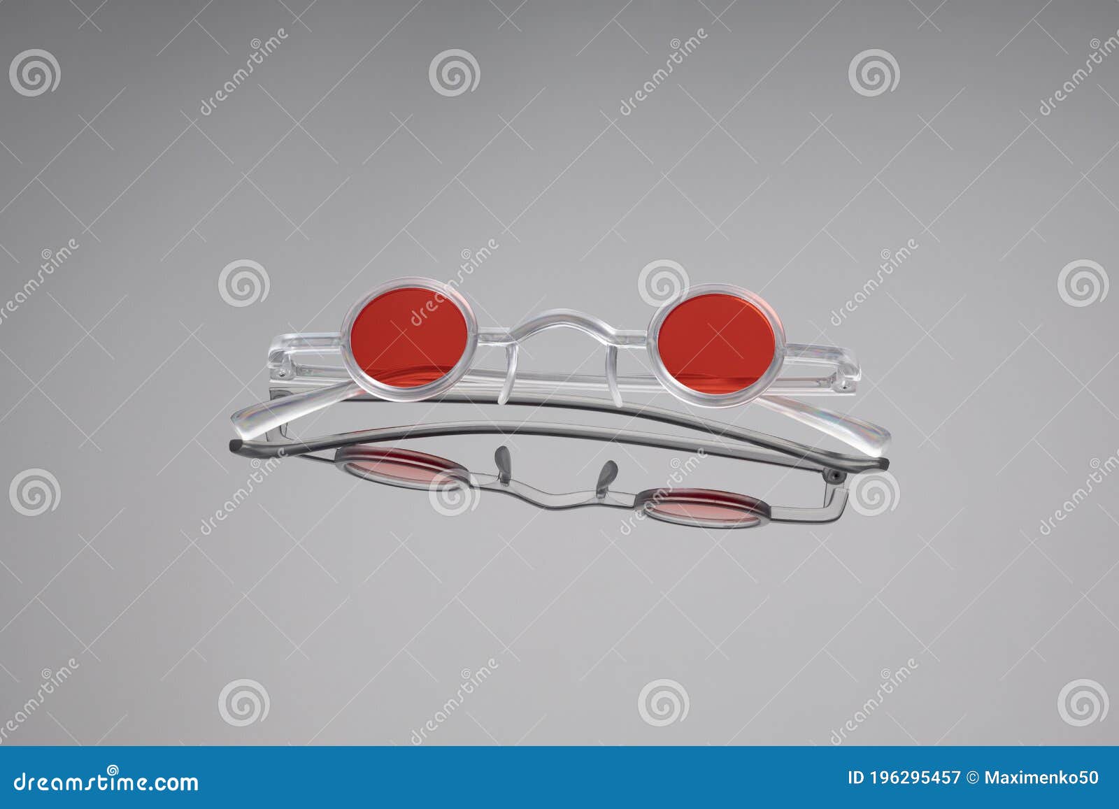 Funny Sunglasses with White Plastic Frames and Red Lenses Stock Image