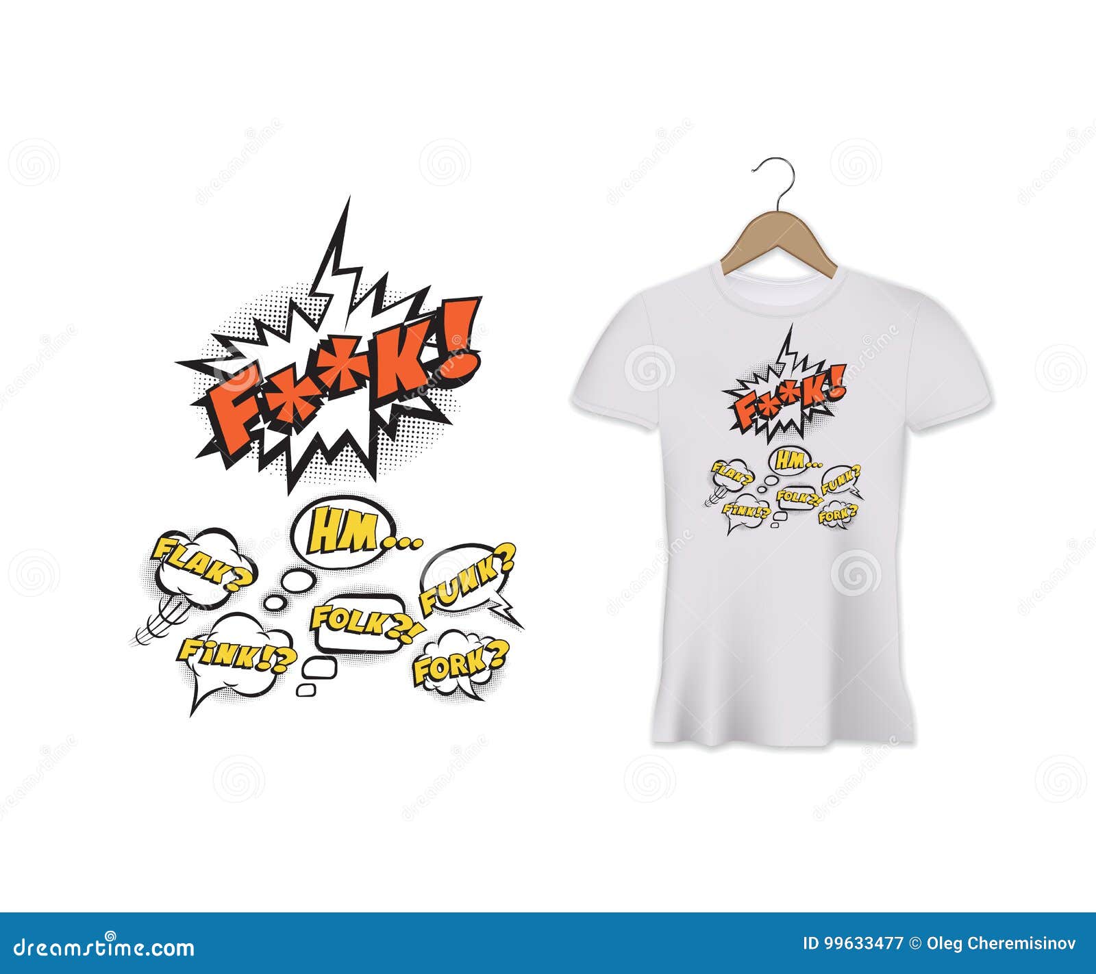 Vector Funny Tshirt Print, Sticker or Mug Design with Speech Bubbles