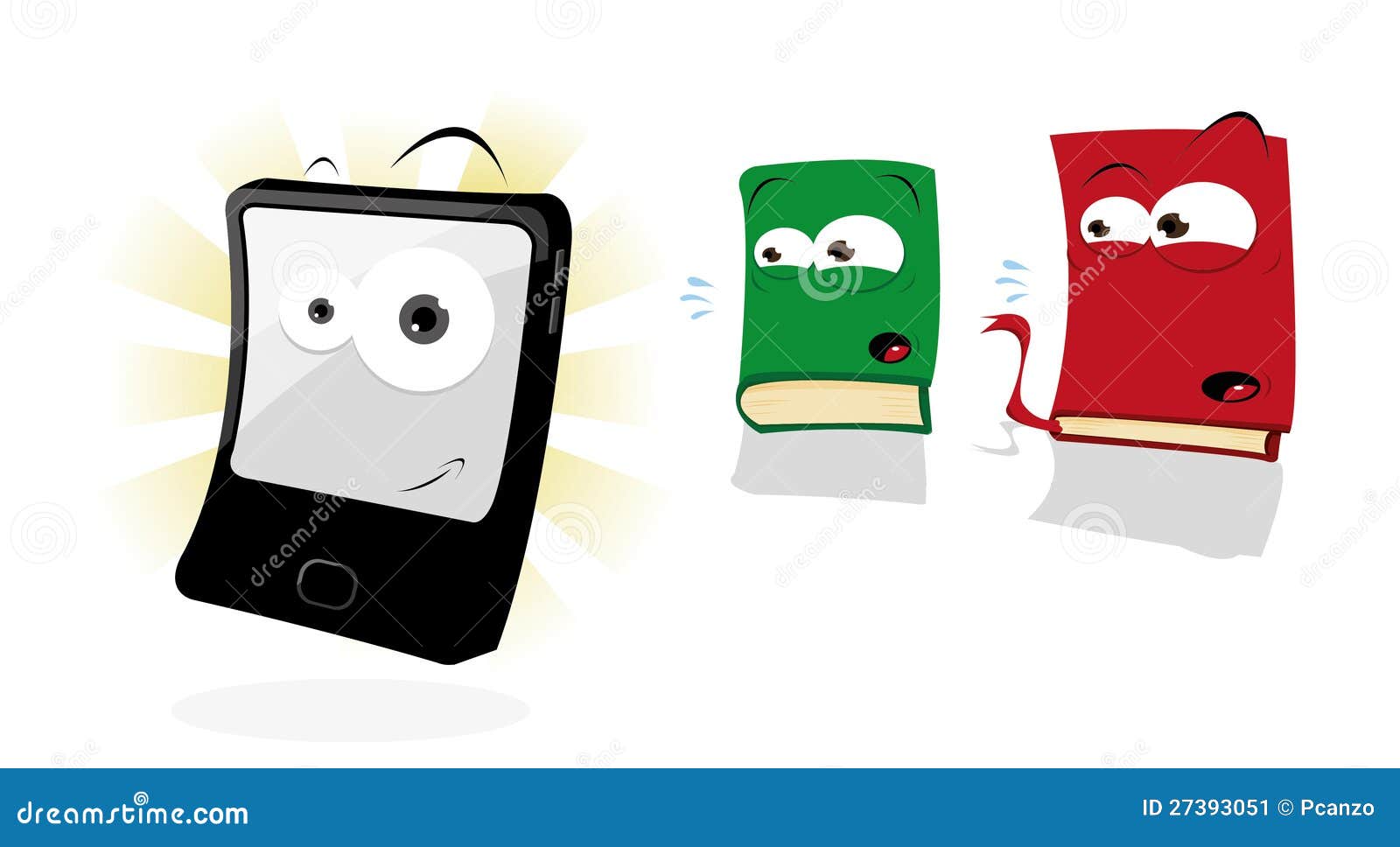 Funny Tablet and Sad Book stock vector. Illustration of humor 27393051