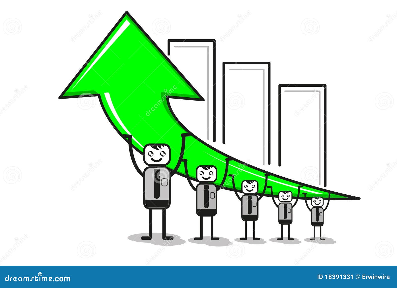 Funny teamwork success stock vector. Illustration of growth - 18391331
