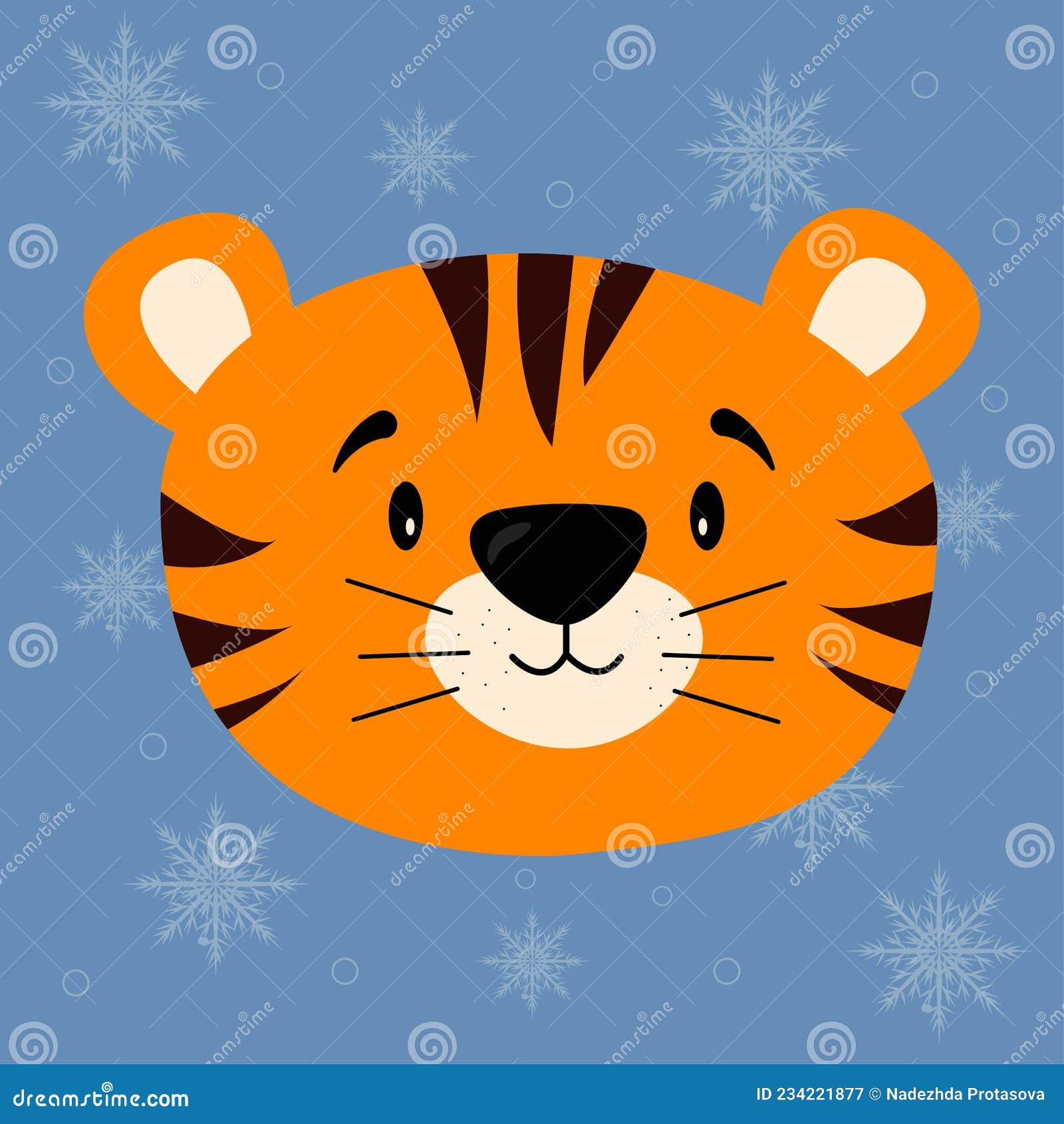 Funny Tiger Face. Cute Tiger Cub. Stock Vector - Illustration of portrait, design: 234221877 Funny Tiger Face. Cute Tiger Cub. Stock Vector - Illustration of portrait, design: 234221877