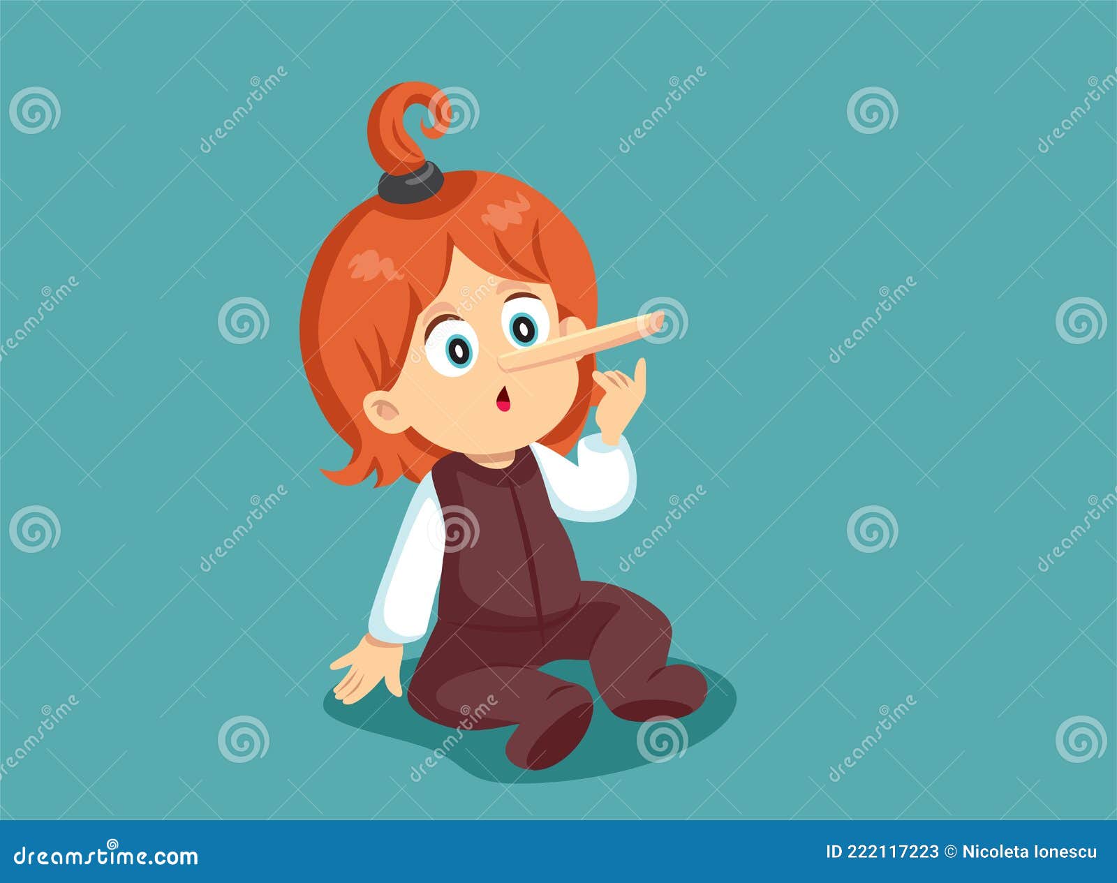 Funny Toddler Child Telling Lies Growing Nose Stock Vector - Illustration  of childhood, concept: 222117223
