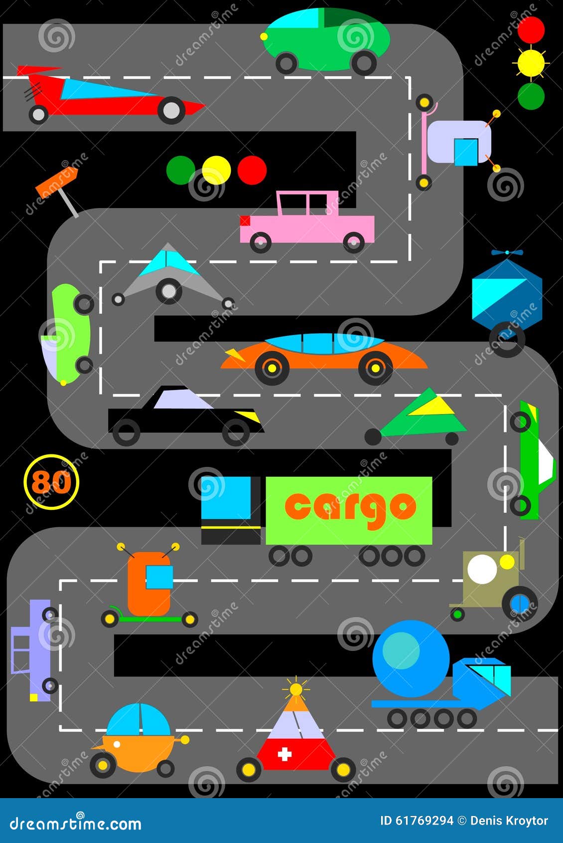 Funny Toy Car Vector Background Stock Vector Illustration of signs