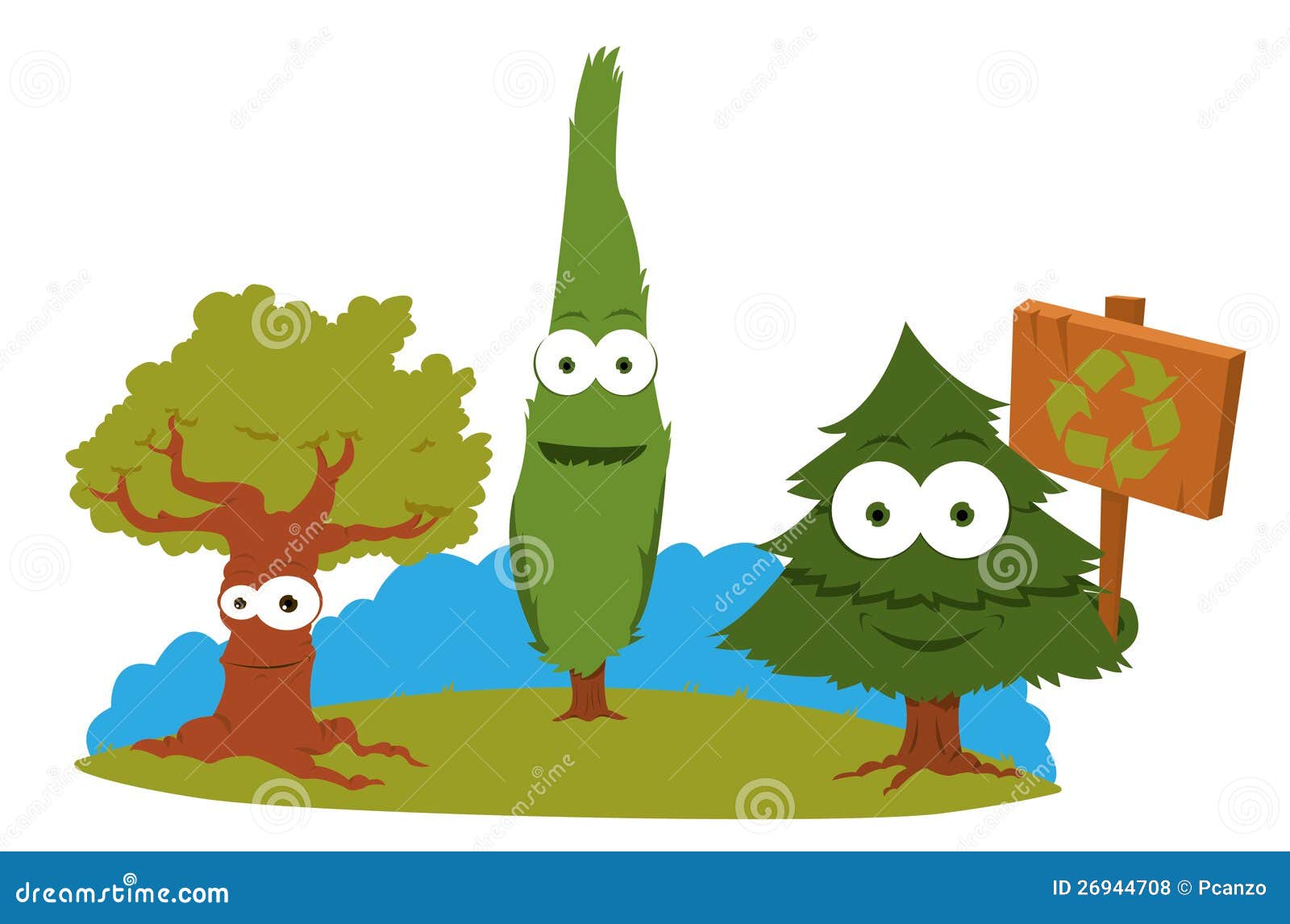 Funny Trees Holding A Recycling Sign Download preview Add to lightbox FREE DOWNLOAD