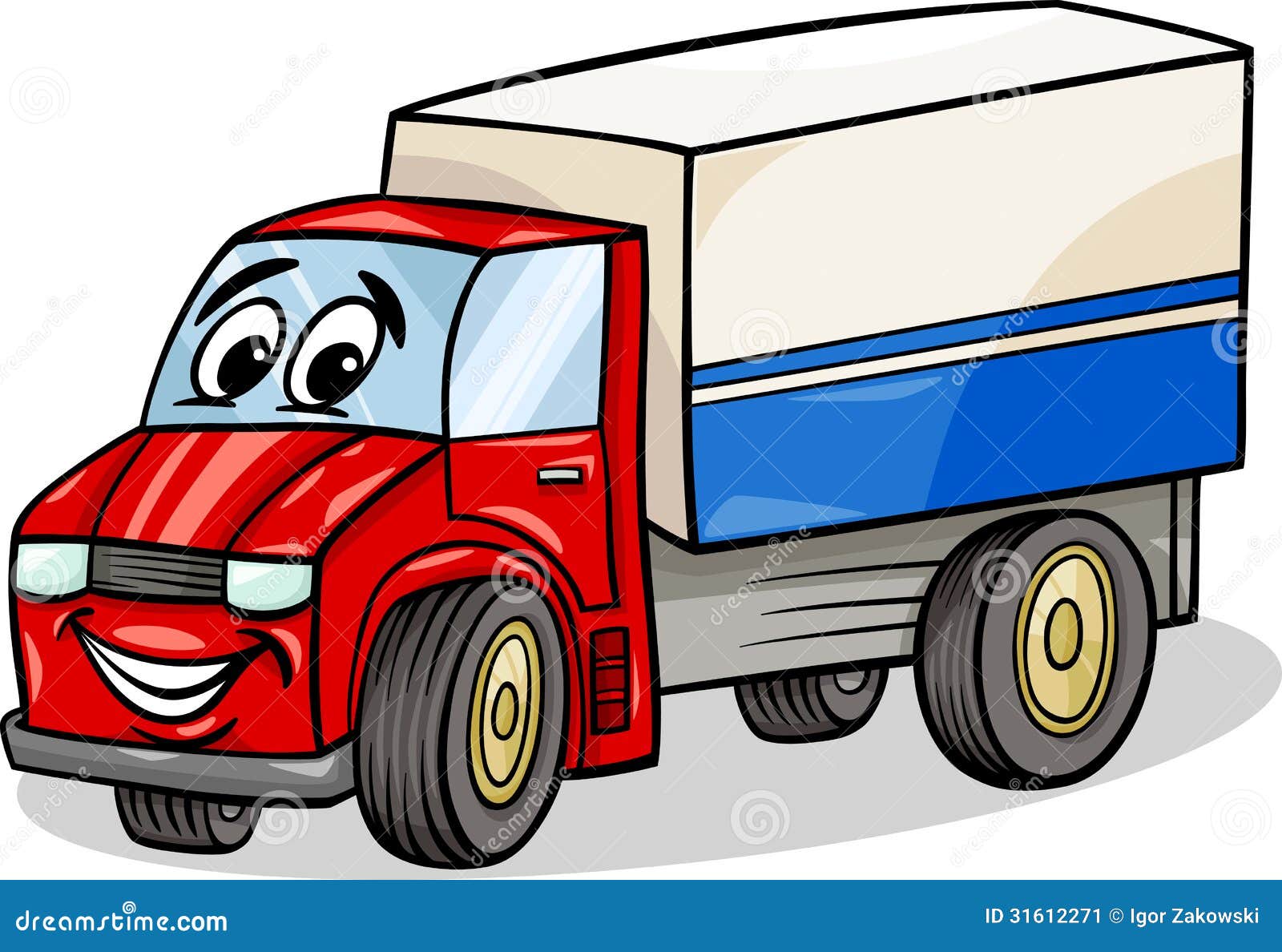 Funny Truck Car Cartoon Illustration Stock Vector - Illustration of  isolated, delivery: 31612271