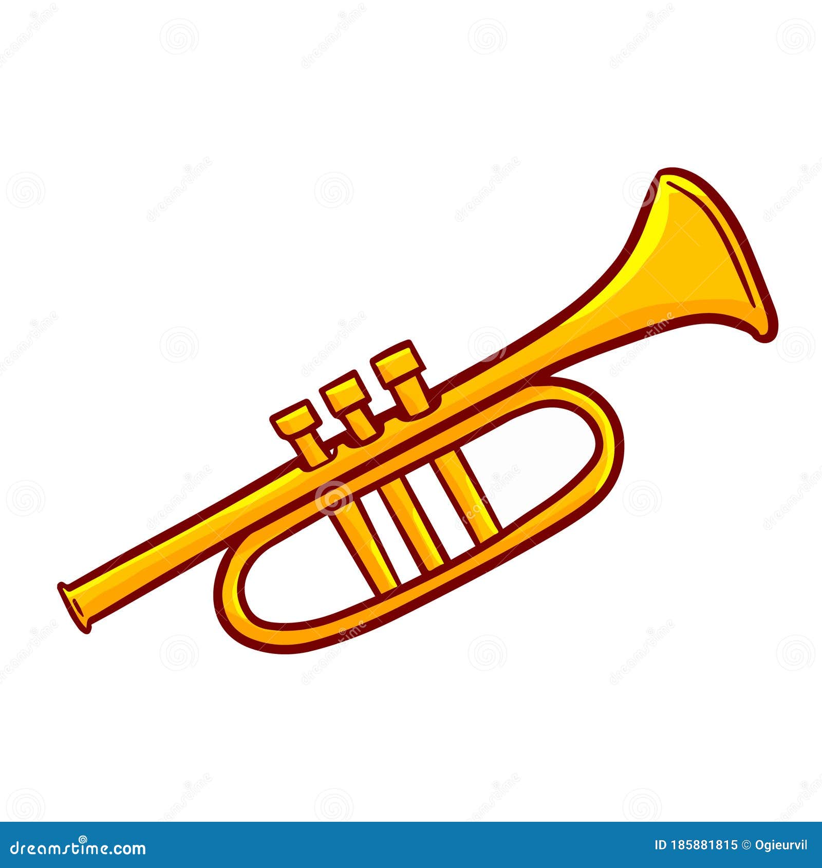 Funny Trumpet in Cartoon Style Looks Classic in Gold - Vector. Stock Vector - Illustration of cheerful, design: 185881815 Funny Trumpet in Cartoon Style Looks Classic in Gold - Vector. Stock Vector - Illustration of cheerful, design: 185881815