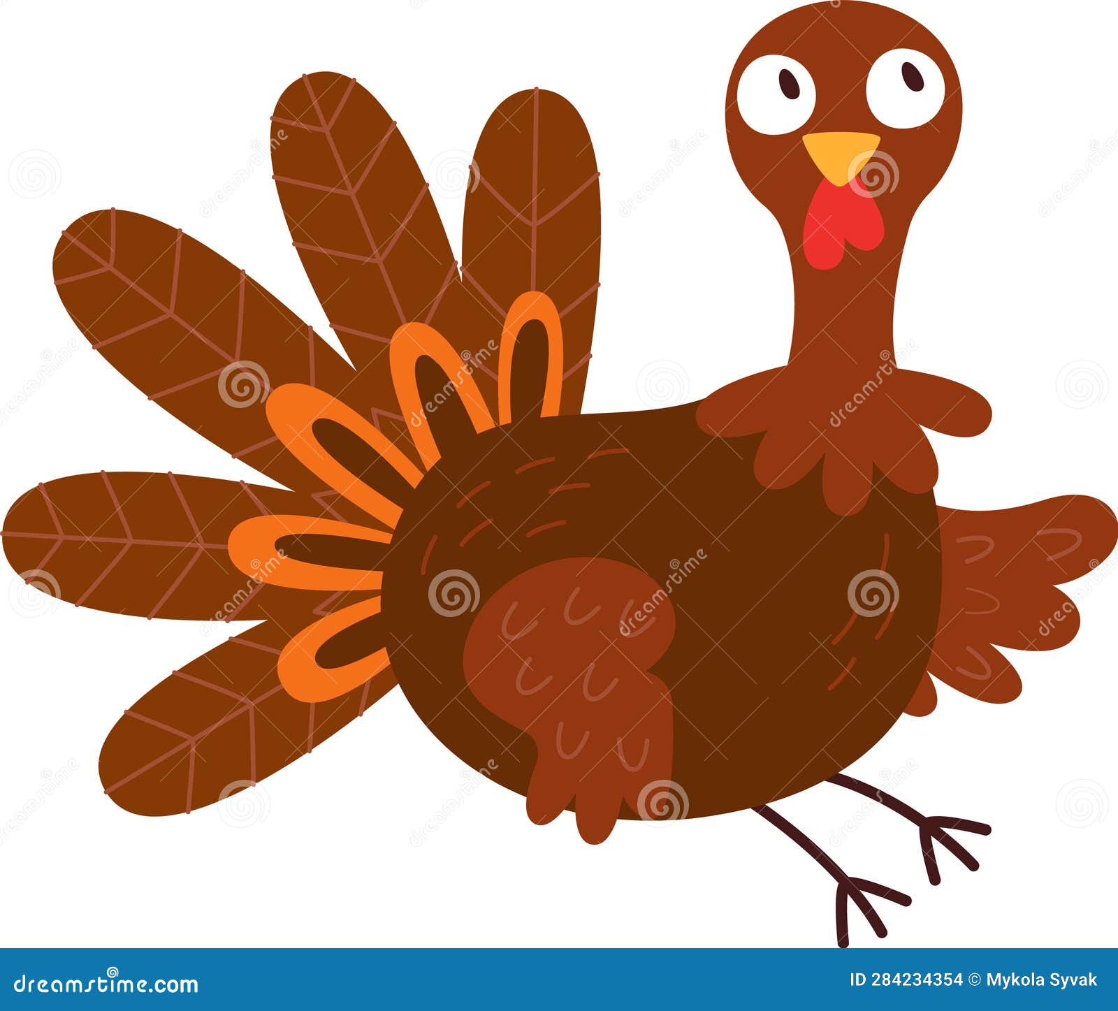 Funny Turkey Bird stock vector. Illustration of character 284234354