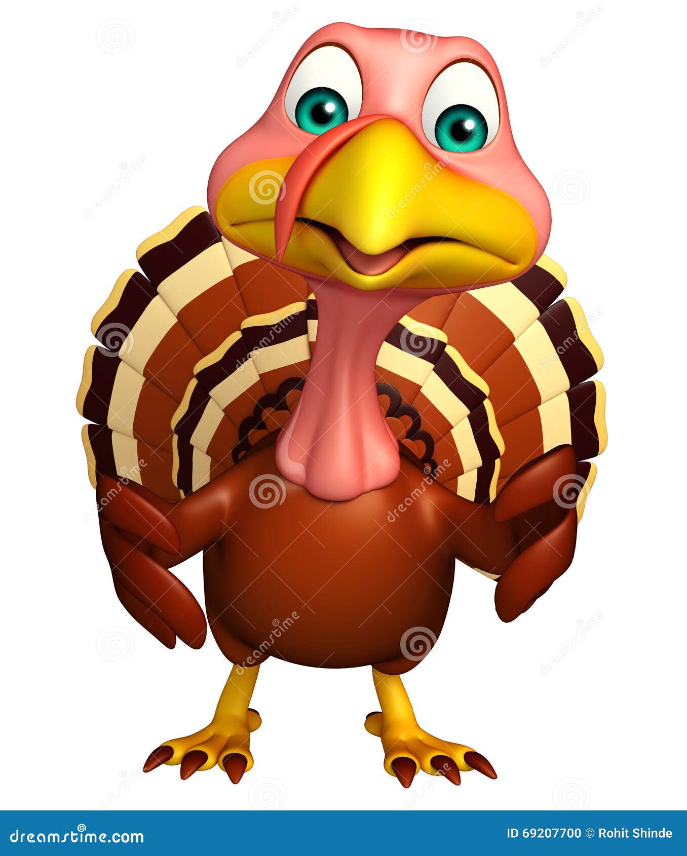 Funny Turkey Cartoon Character Stock Illustration - Illustration of  character, toon: 69207700