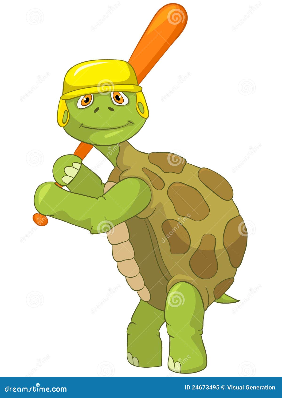 Funny Turtle. Baseball Player. Stock Vector Illustration of clip, curious 24673495